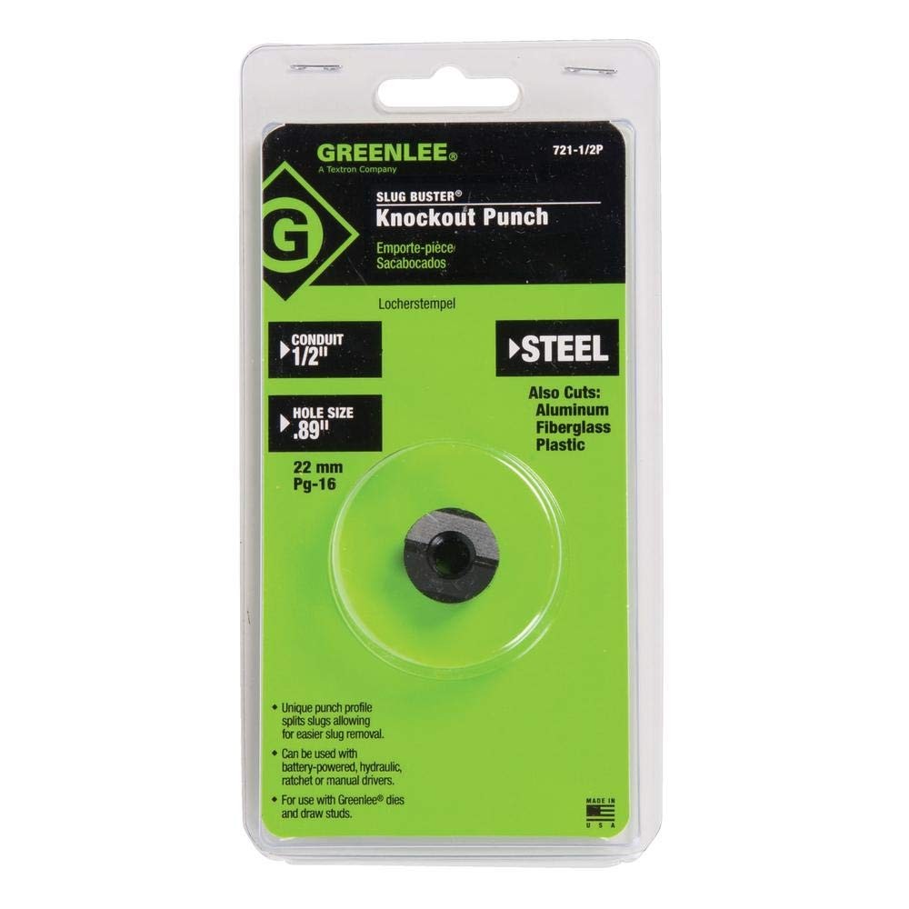 721-1/2P KNOCKOUT PUNCH, 7/8 IN (22.500 MM) Actual Hole Size