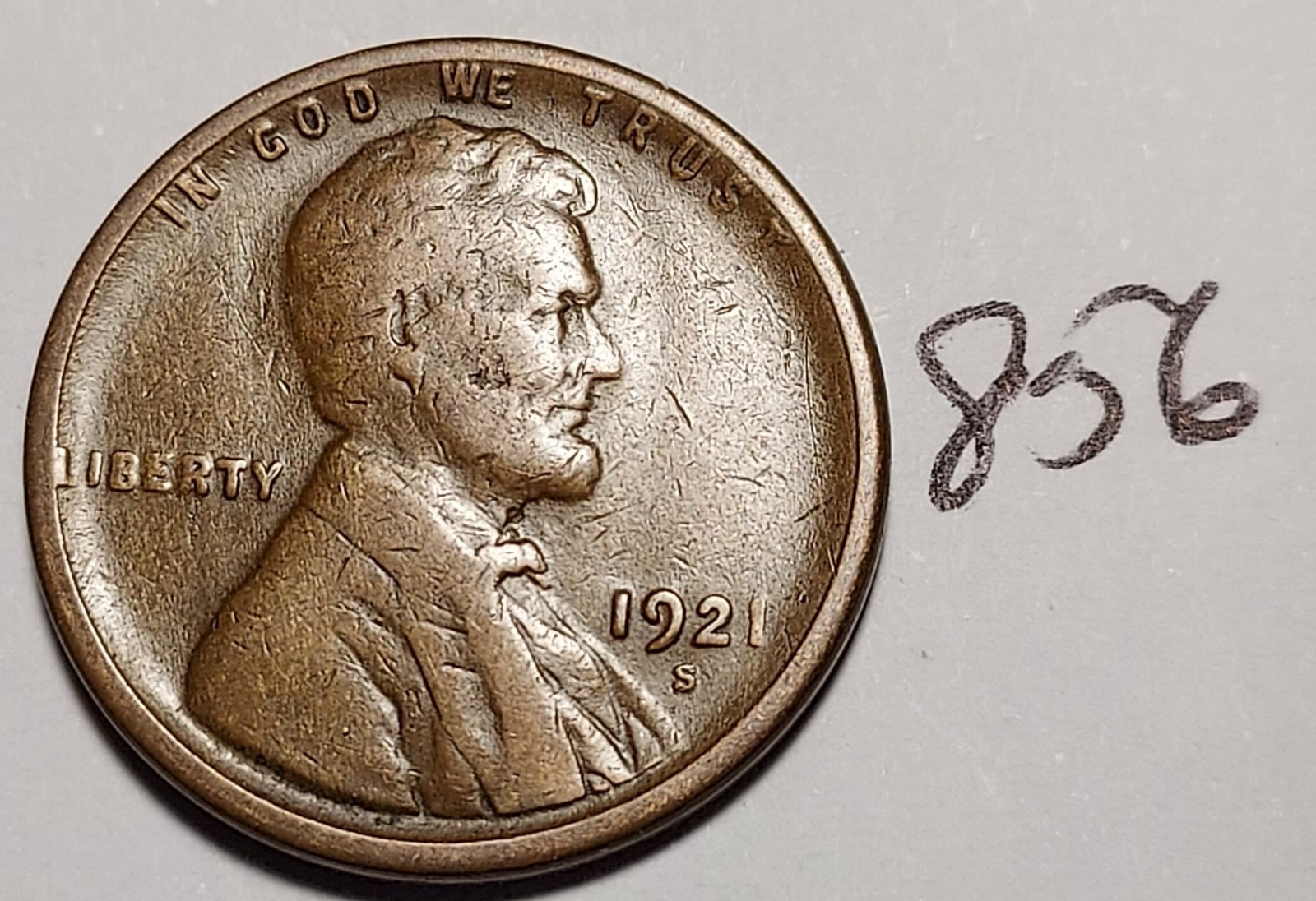 1921-S Lincoln Wheat Cent Below Fine #856