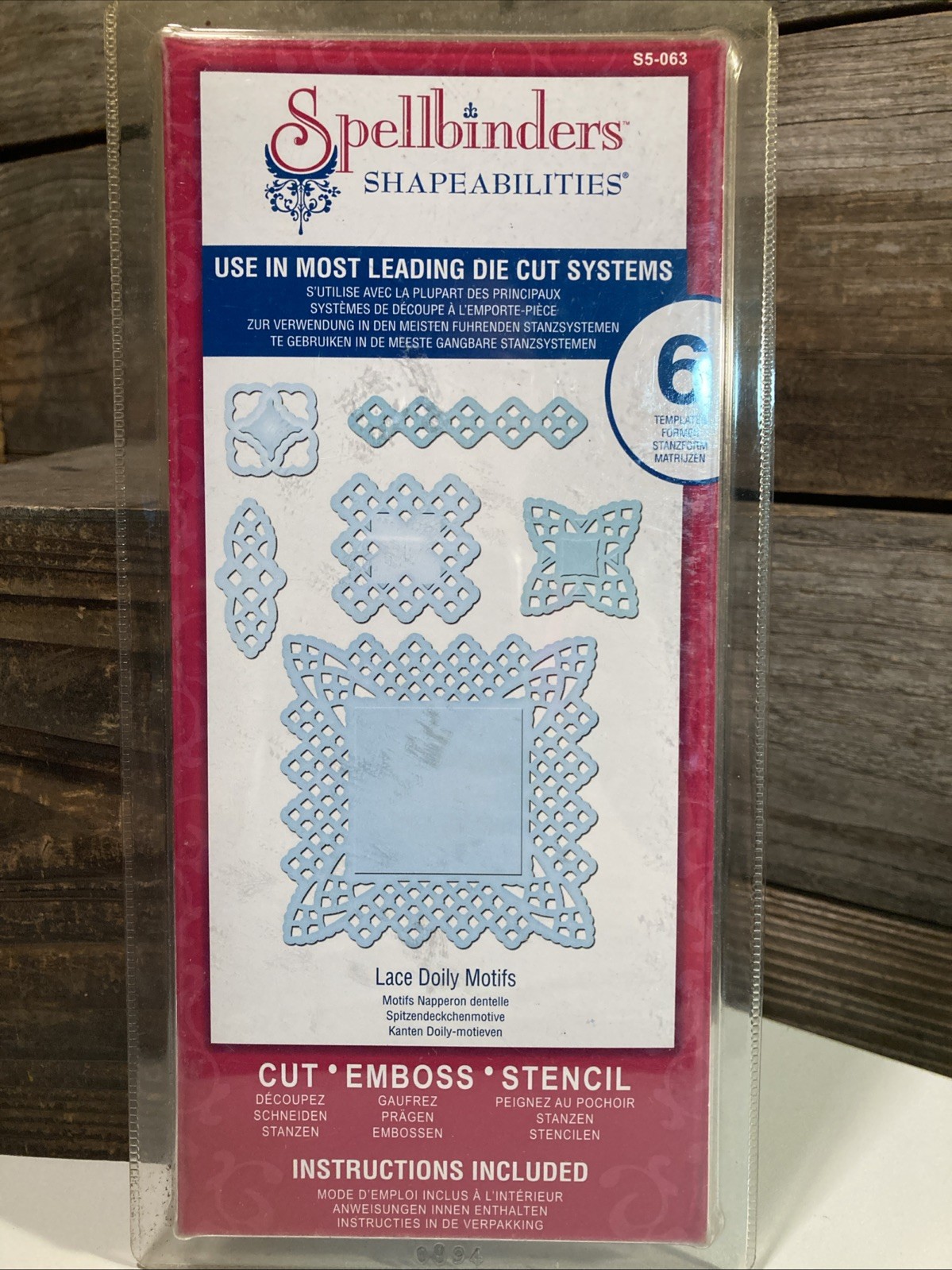 Spellbinders Shapeabilities Die 6 Pack Lace Doily Motifs Cut Emboss Stencil New