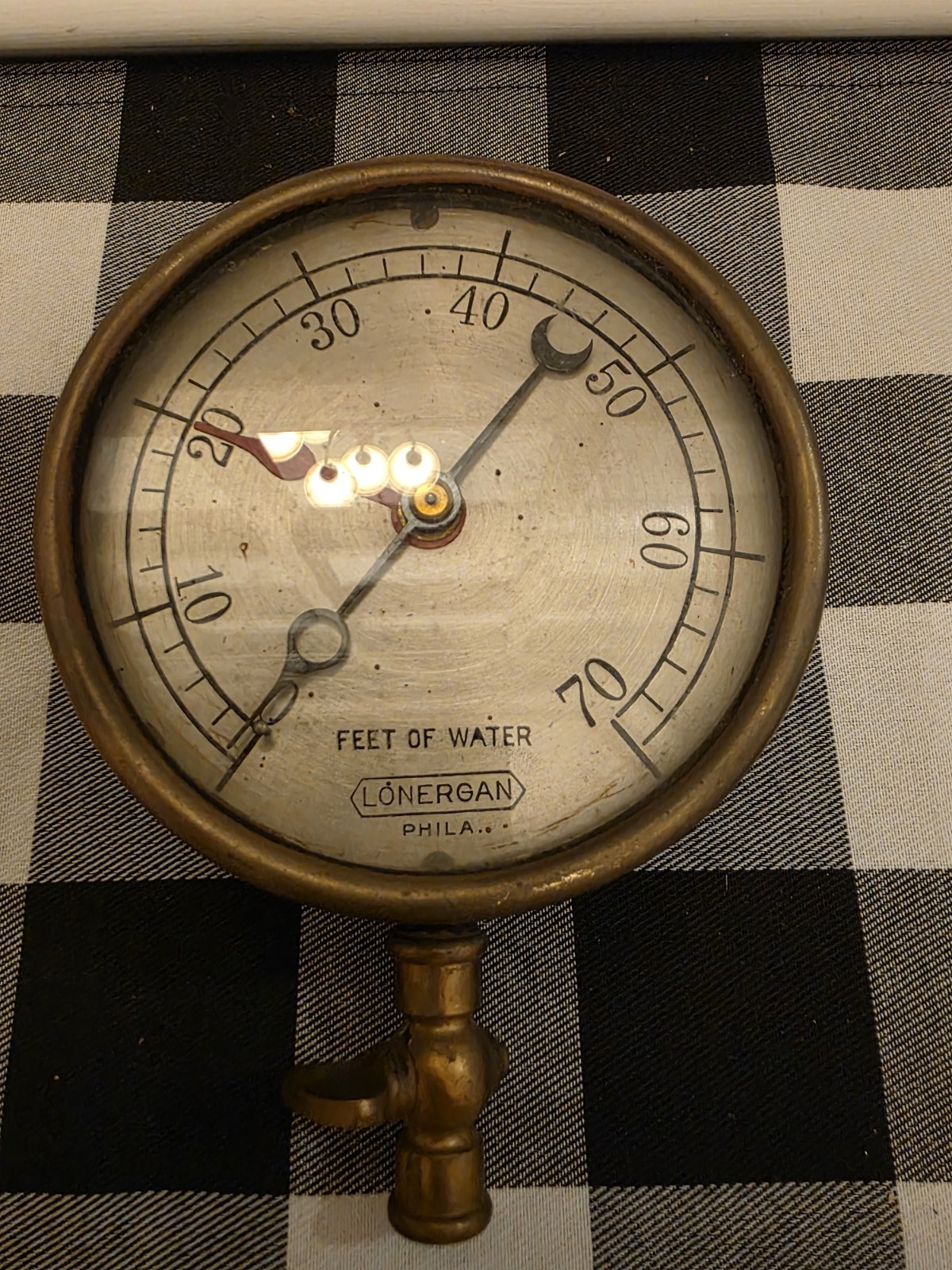 Antique LONERGAN PHILADELPHIA 6" PRESSURE GAUGE STEA Steampunk