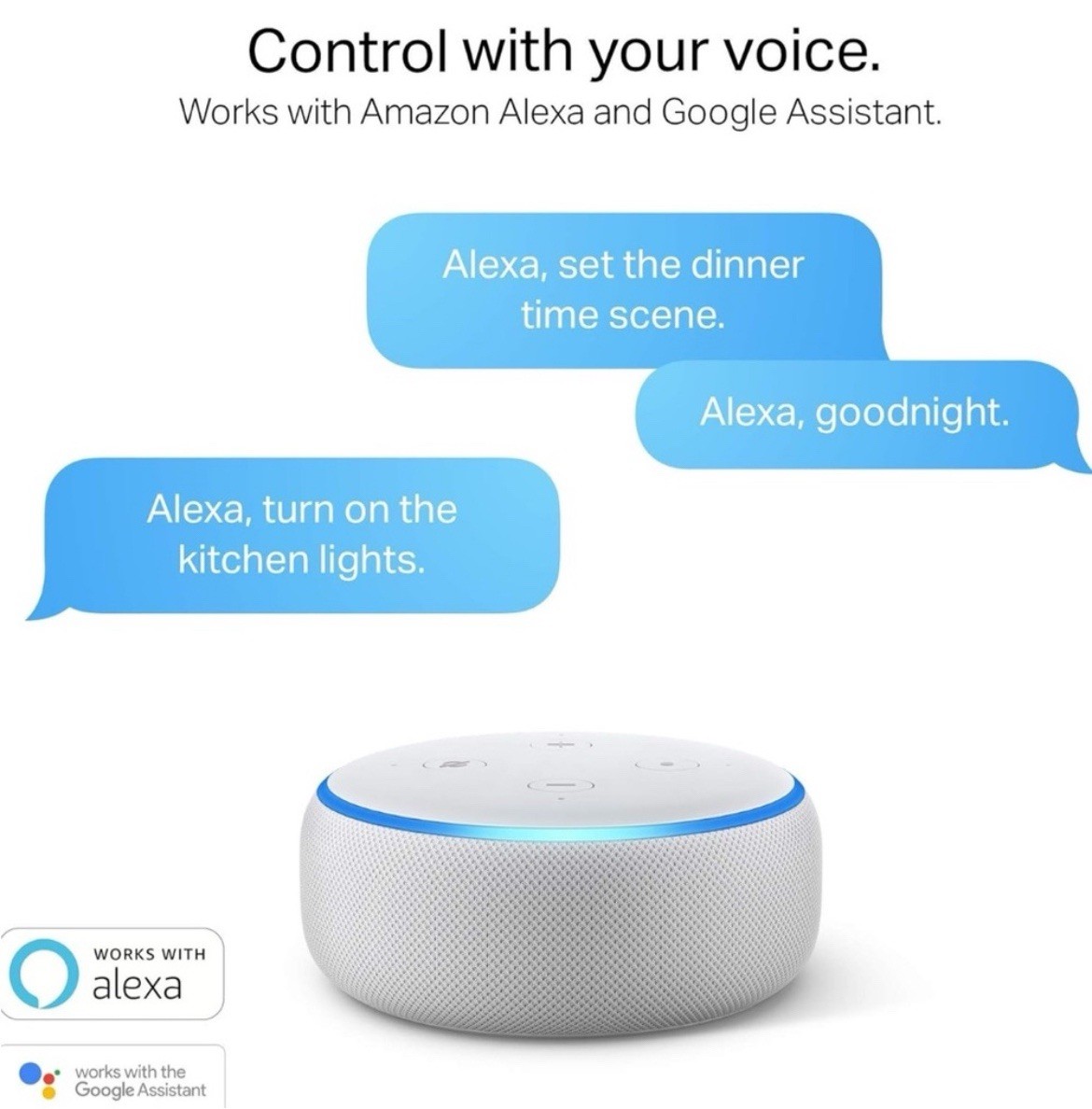 TP-Link HS100 Smart WiFi Plug Compatible W/ Alexa & Google Assistant - White