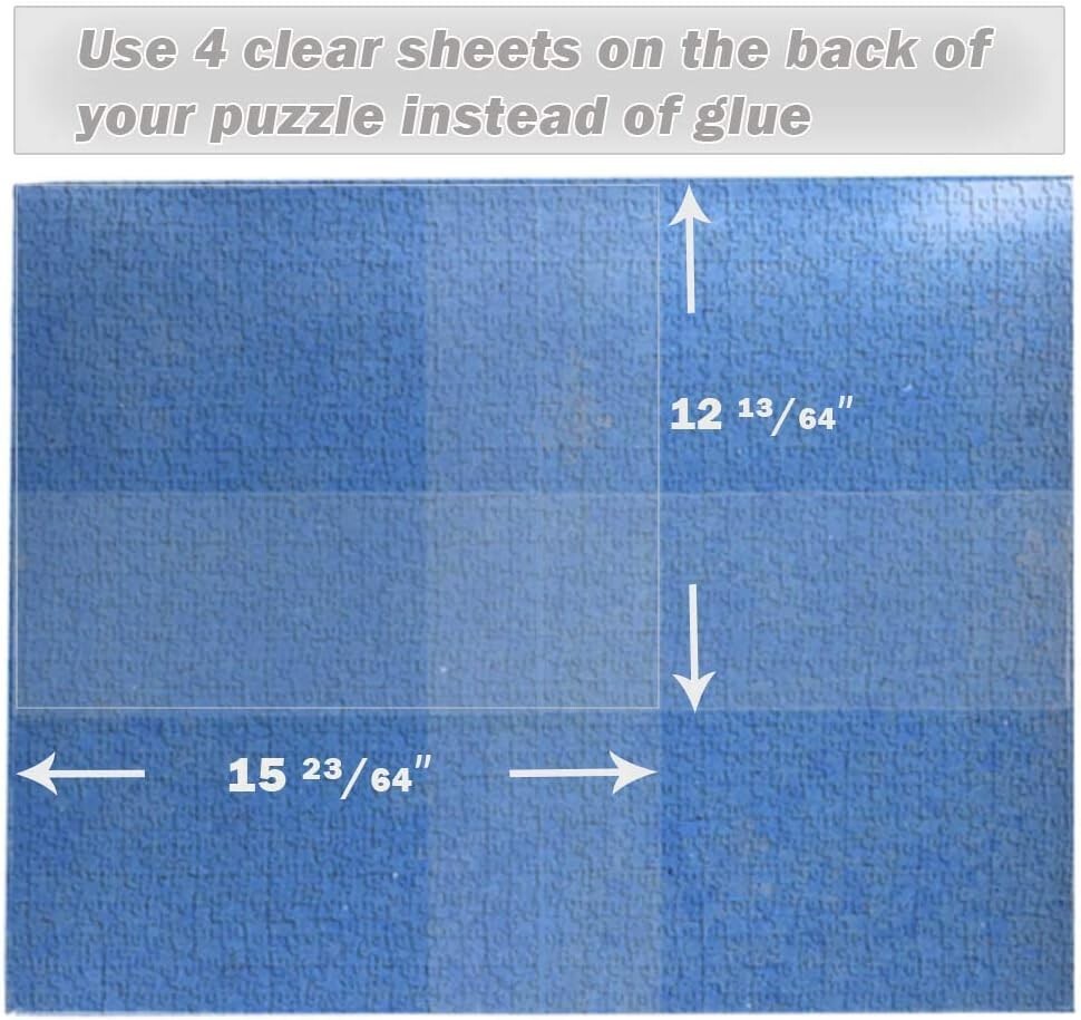 Extra Large Clear Glue Sheets for Puzzle Framing – 20 Thick Adhesive Sheets
