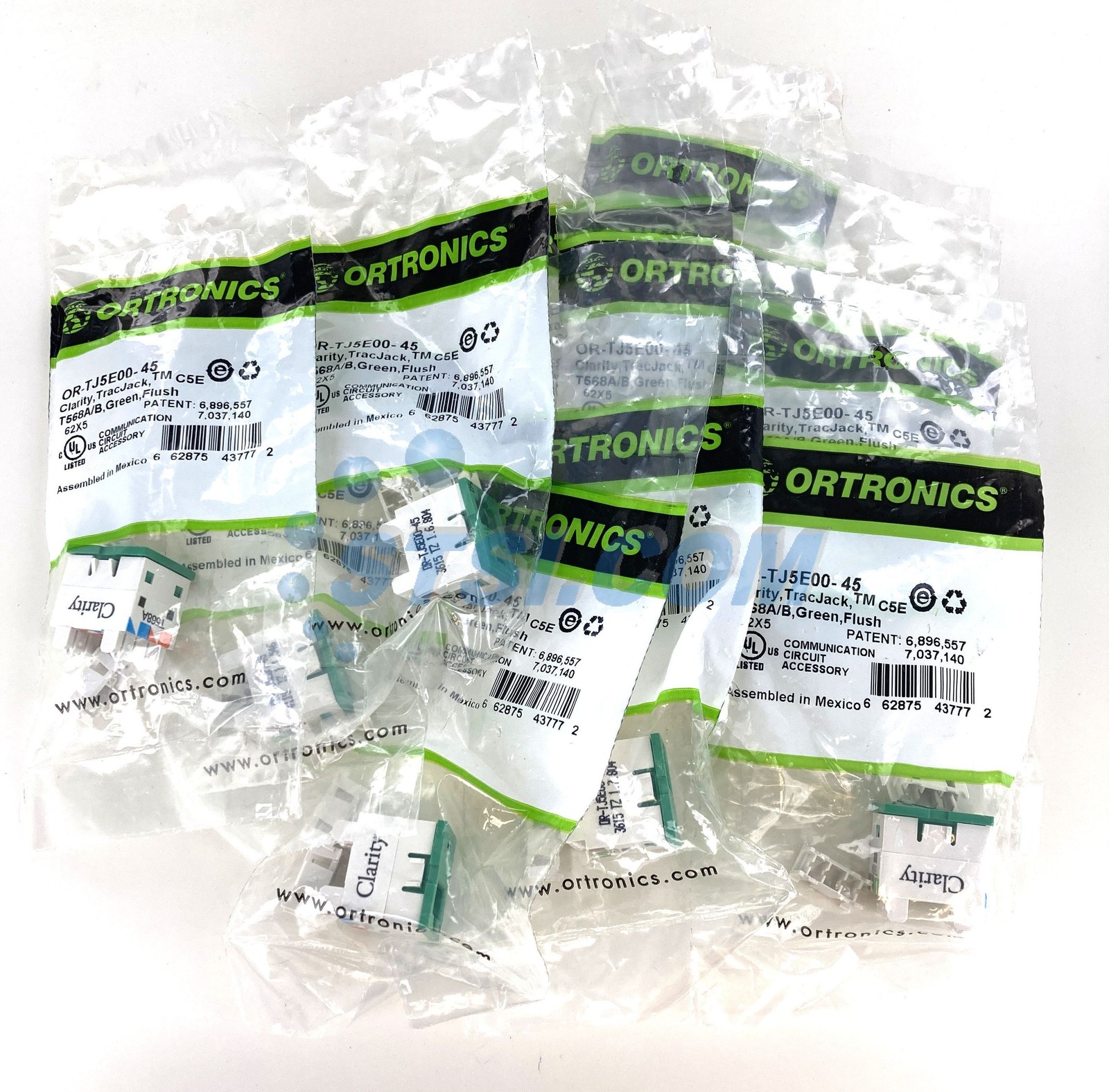 (10) Ortronics OR-TJ5E00-45 Clarity TracJack Cat5e Jack Module, Dark Green ~STSI