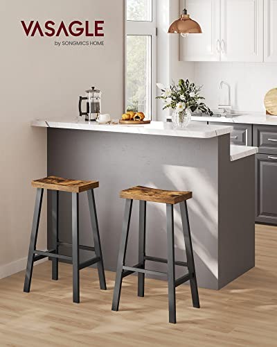 Bar Stools Set of 2, Counter Height Stools, Bar 29.1"H Chairs Rustic Brown