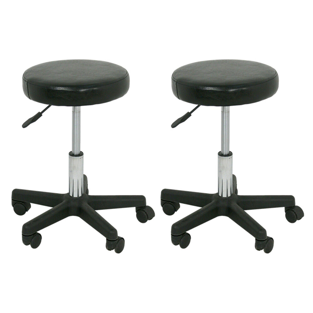 2PCS Rotate Salon Stools Hydraulic Adjustable Height Rolling Office Chair