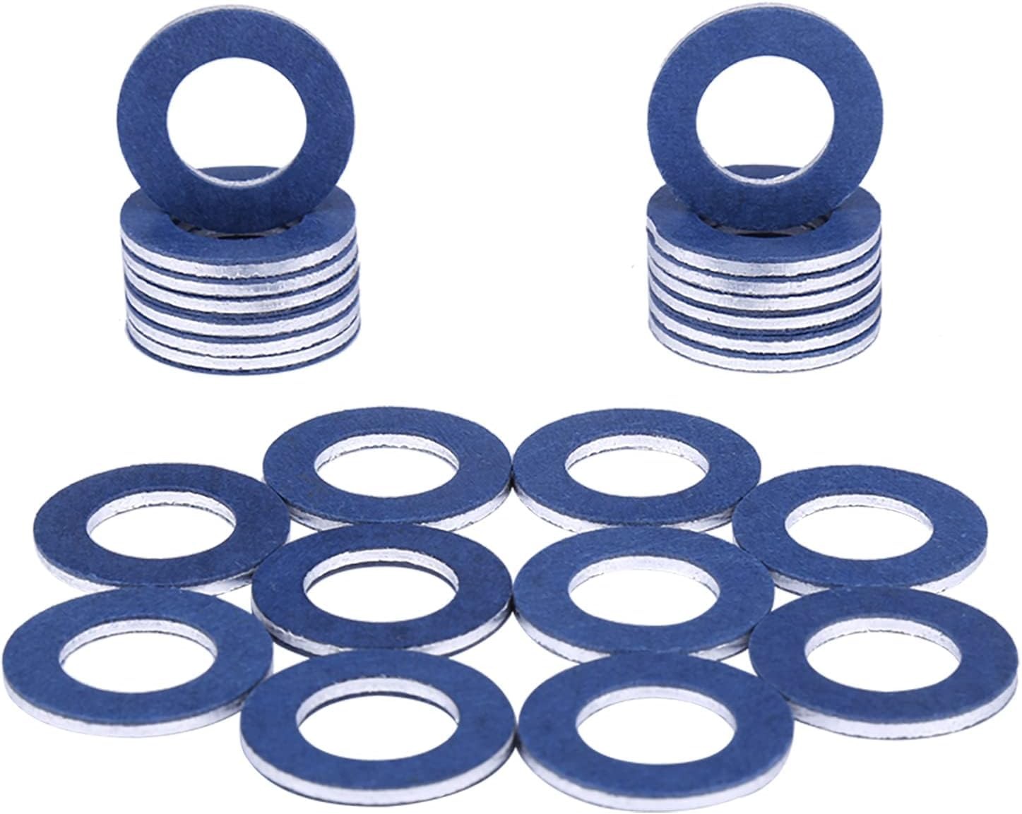 90430-12031 (24Pcs) Aluminum Oil Drain Plug Gaskets Fits for Toyota Blue