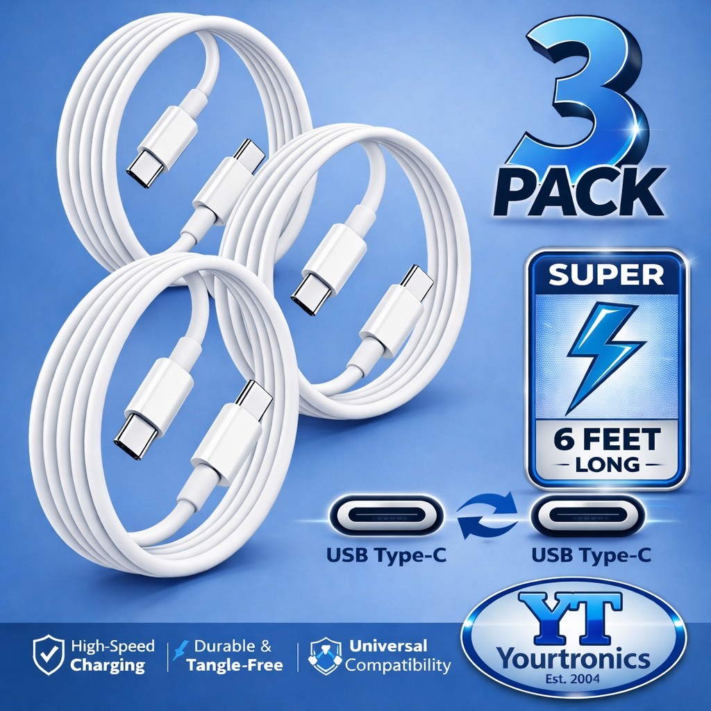3 Pack 6ft USB-C Fast Charger Cable Cord for iPhone 15 16 17 Pro Max Plus Apple
