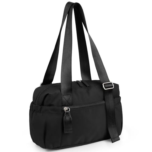 Gym Bag for Women - Small Duffle Bag Lightweight Duffel Bag with Mini Black