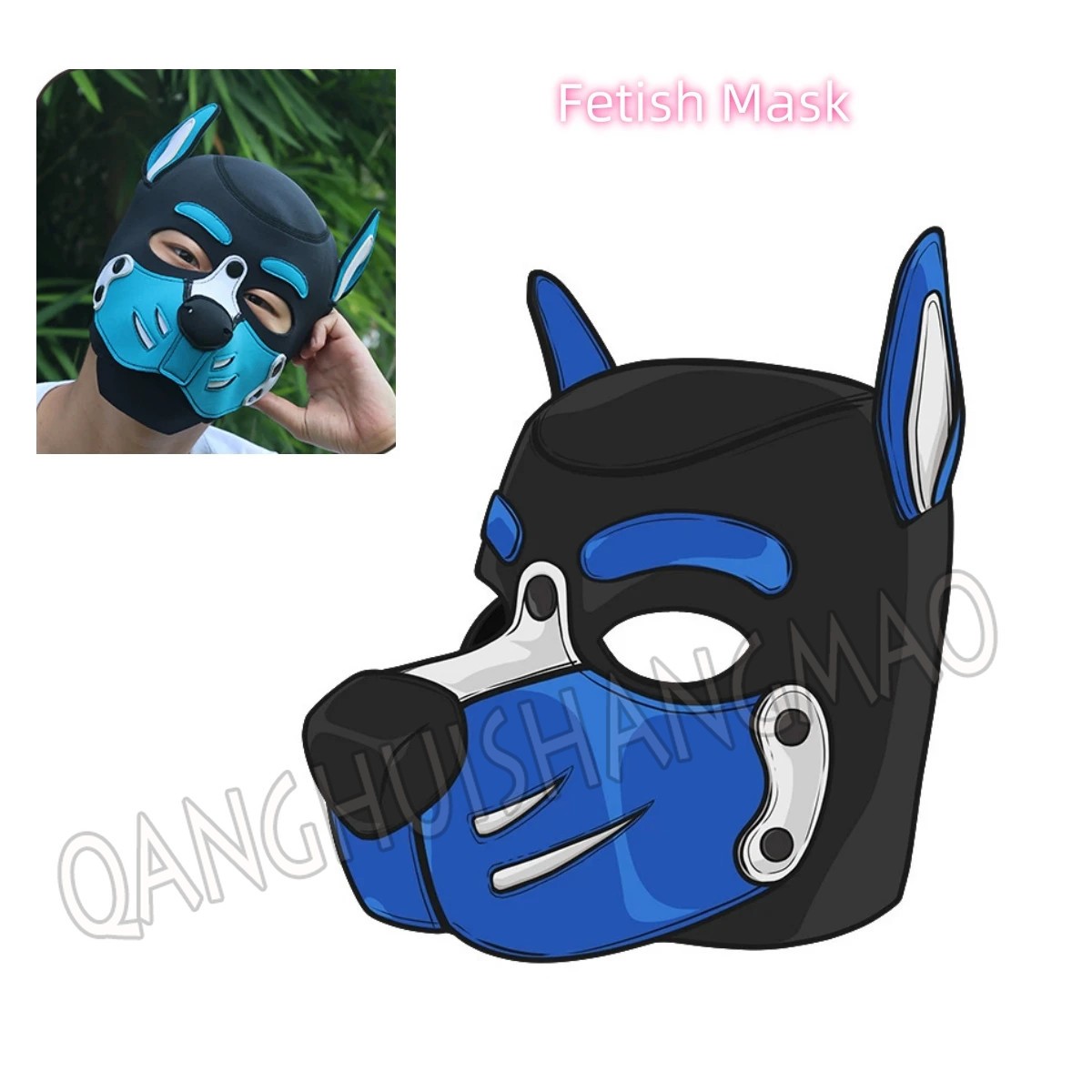Pup Puppy Play Hood Masks W/ Many Faces Cosplay Costume Party