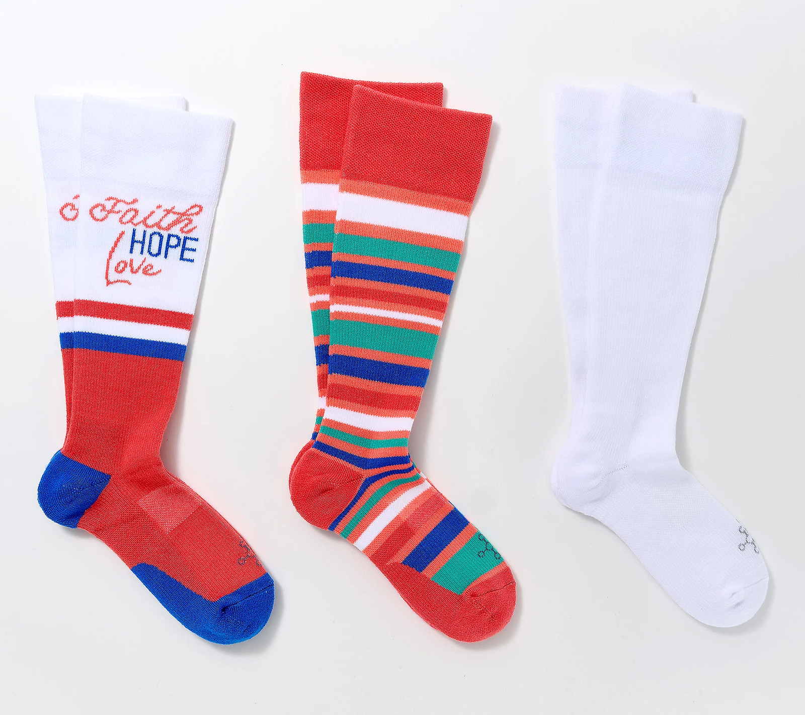 Tommie Copper 3 Pack Inspirational Over the Calf Sock - Pink Medium