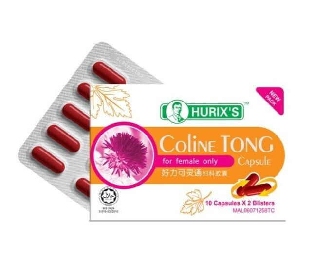 Hurix's Coline Tong 2 Blisters x10s -  To Relieve Irregular Periods Pain 10/2028