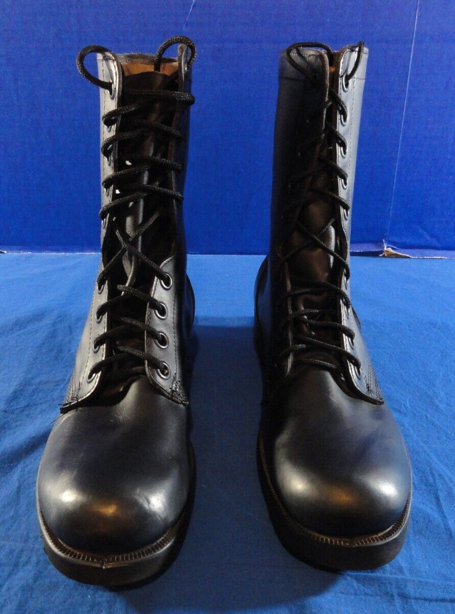 1980s RO-SEARCH BLACK COMBAT MILITARY BOOTS USN ARMY USMC TACTICAL SOLES 8.5XN