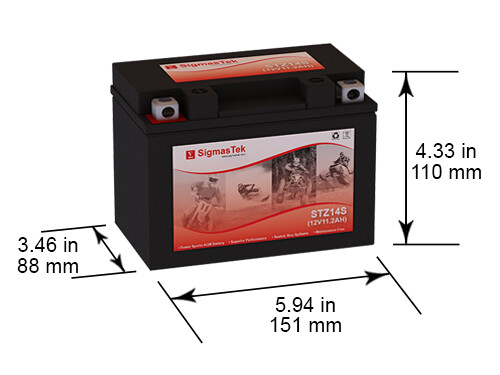 Yuasa YTZ14S Battery (Replacement) by SigmasTek (230CCA)
