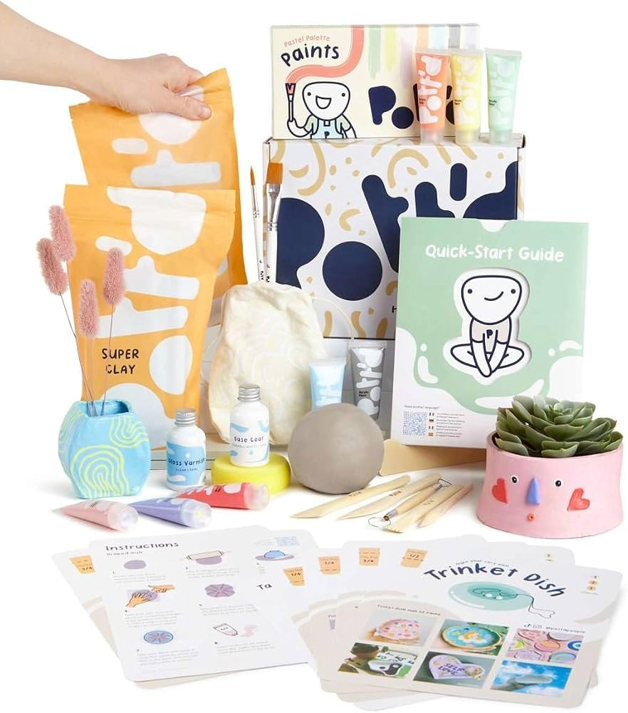 Pott'd Air Dry Clay for Adults. Beginners Home Pottery Kit for Adults. DIY Cr...