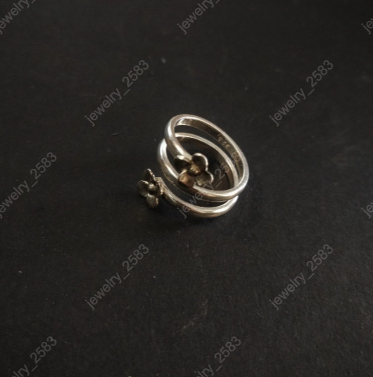 Foot Wear Solid Metal Womens Adjustable Cute Flower Toe Ring 925 Sterling Silver
