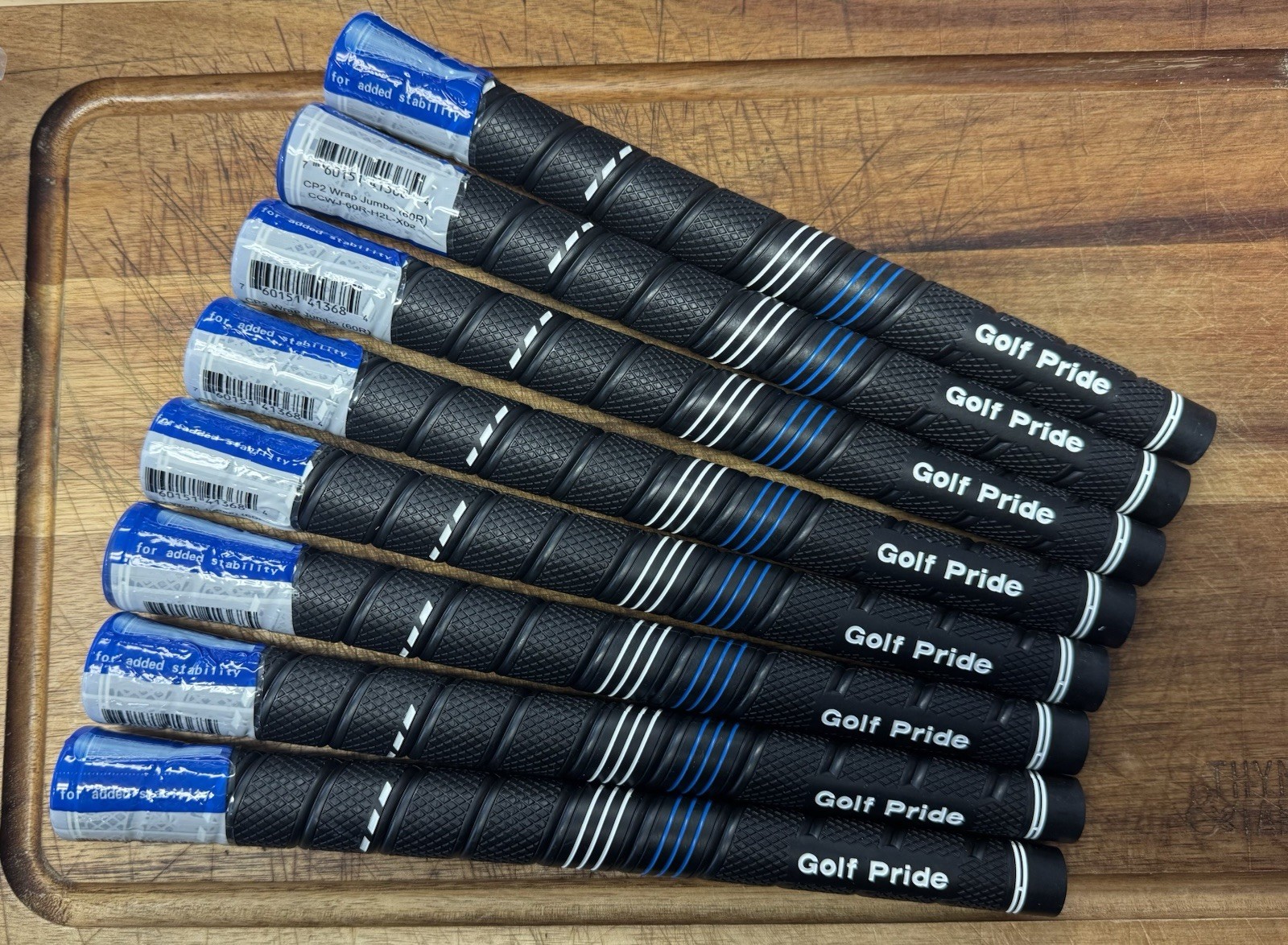 Golf Pride CP2 Pro Golf Grips - Jumbo Oversize  - 8 Piece Set - Black/Blue.