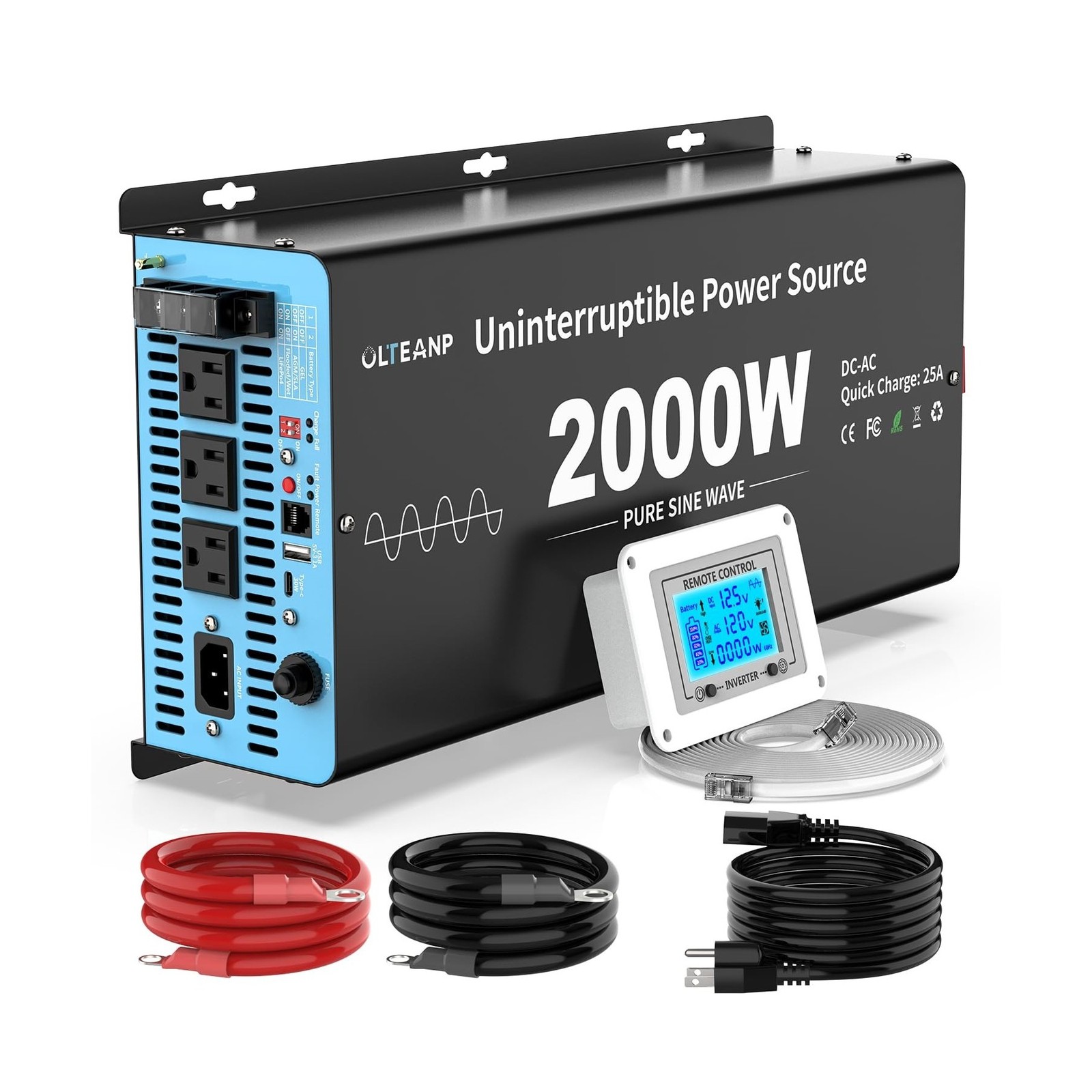 2000W Sump Pump Battery Backup System ,  Pure Sine Inverter with 2...