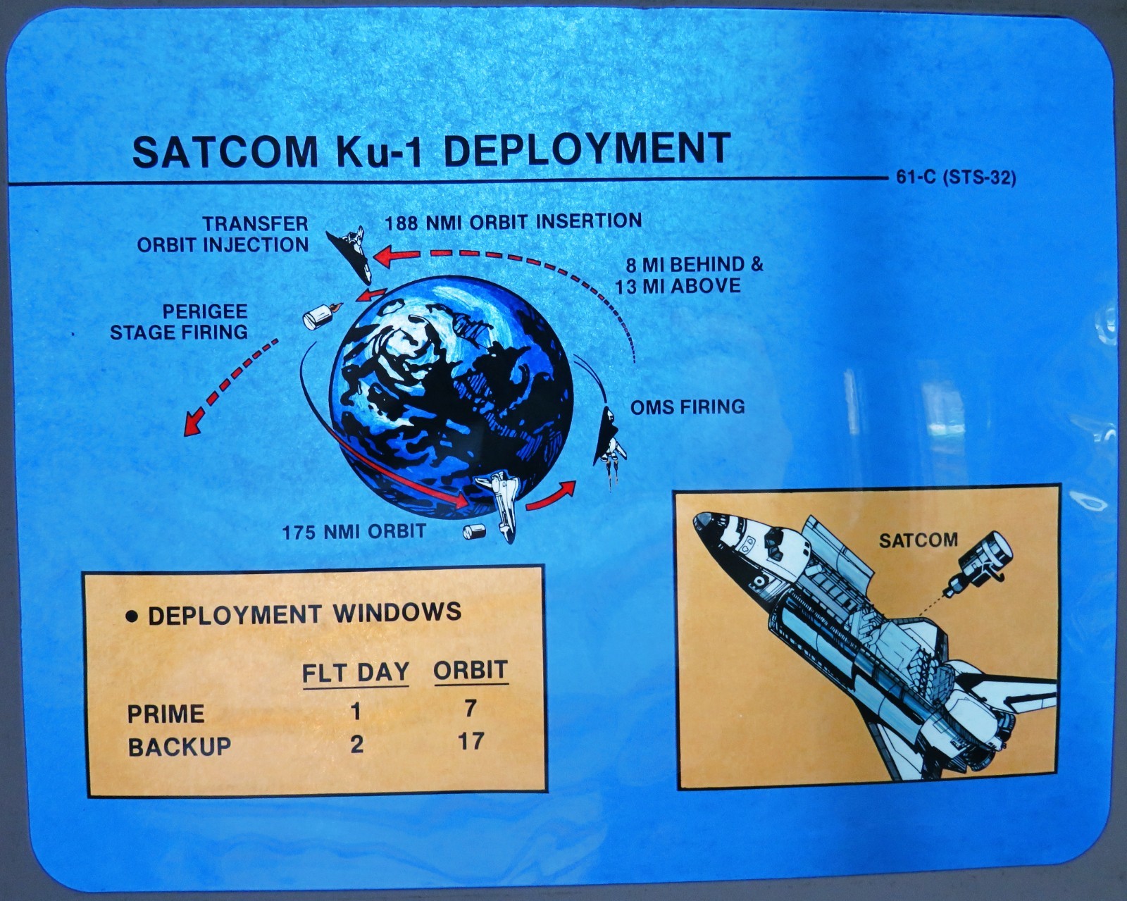 Photo Transparency Rockwell Int 8x10" Satcom Ku-1 Space Shuttle NASA Free Ship