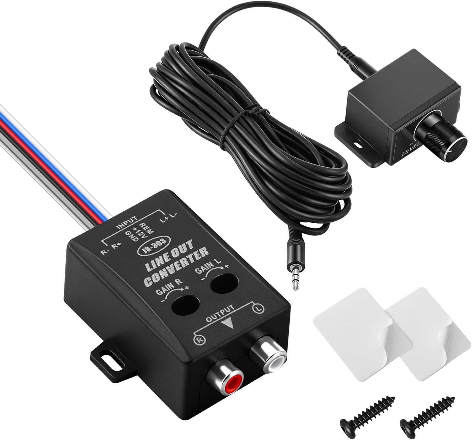 Car Audio Line Output Converter 2 Channel High to Low Audio Signal Adapter Bass