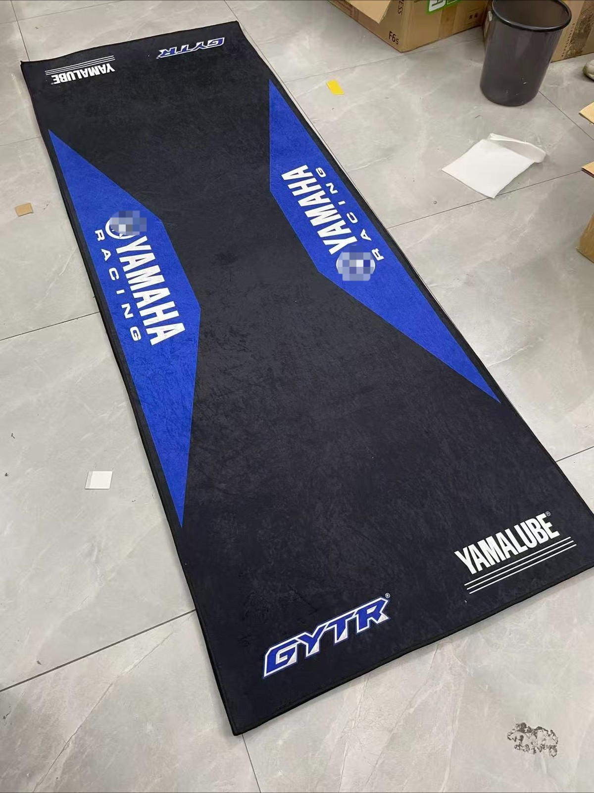 For YAMAHA TPR Antislip Motorcycle Garage Sports Mat 220*80cm RUG Black blue