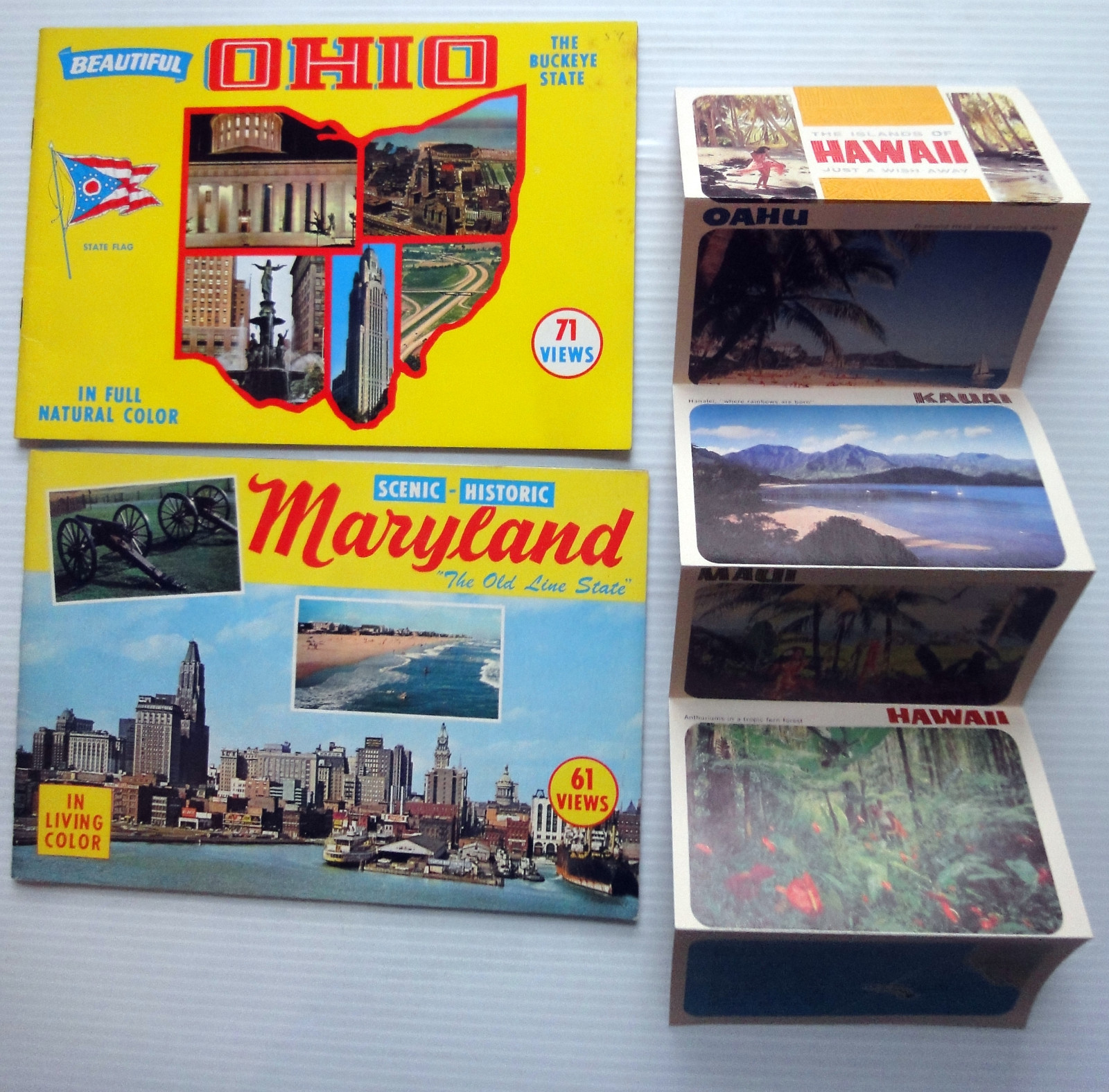 Lot of 3 SOUVENIR TRAVEL GUIDES 1950's Maryland Ohio Hawaii
