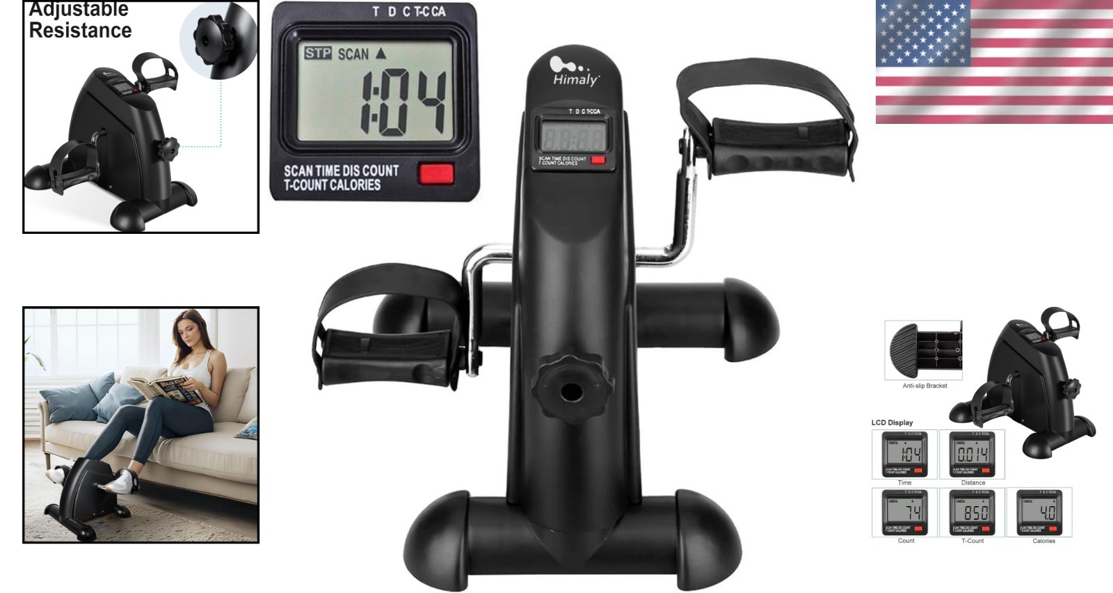 Mini Exercise Bike with Adjustable Resistance – Ideal For Home & Office