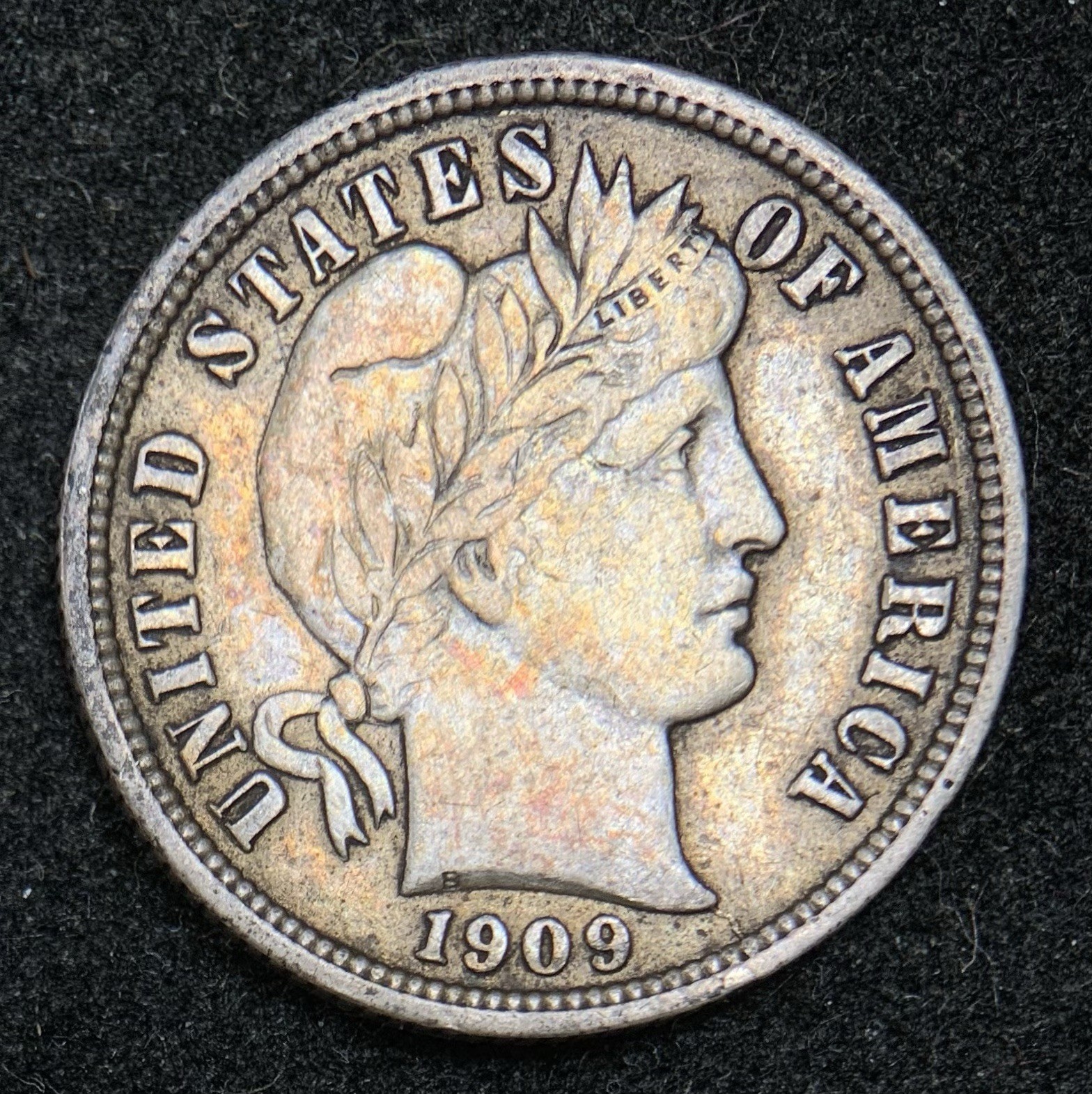 1909 10C Barber Dime