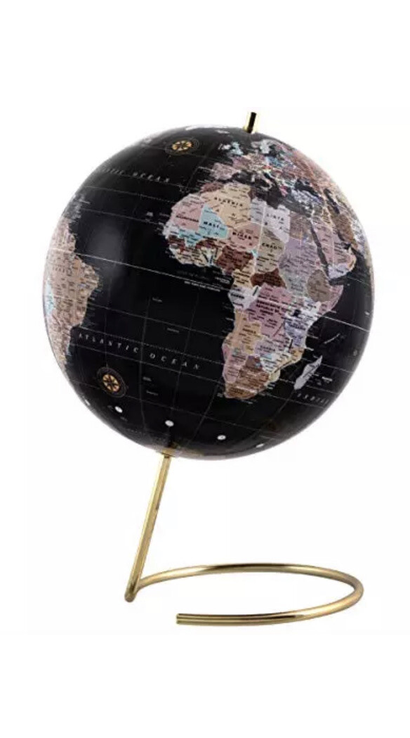 Refinery & Co. Desktop Globe Vintage-Style Tabletop Home or Office Décor, World