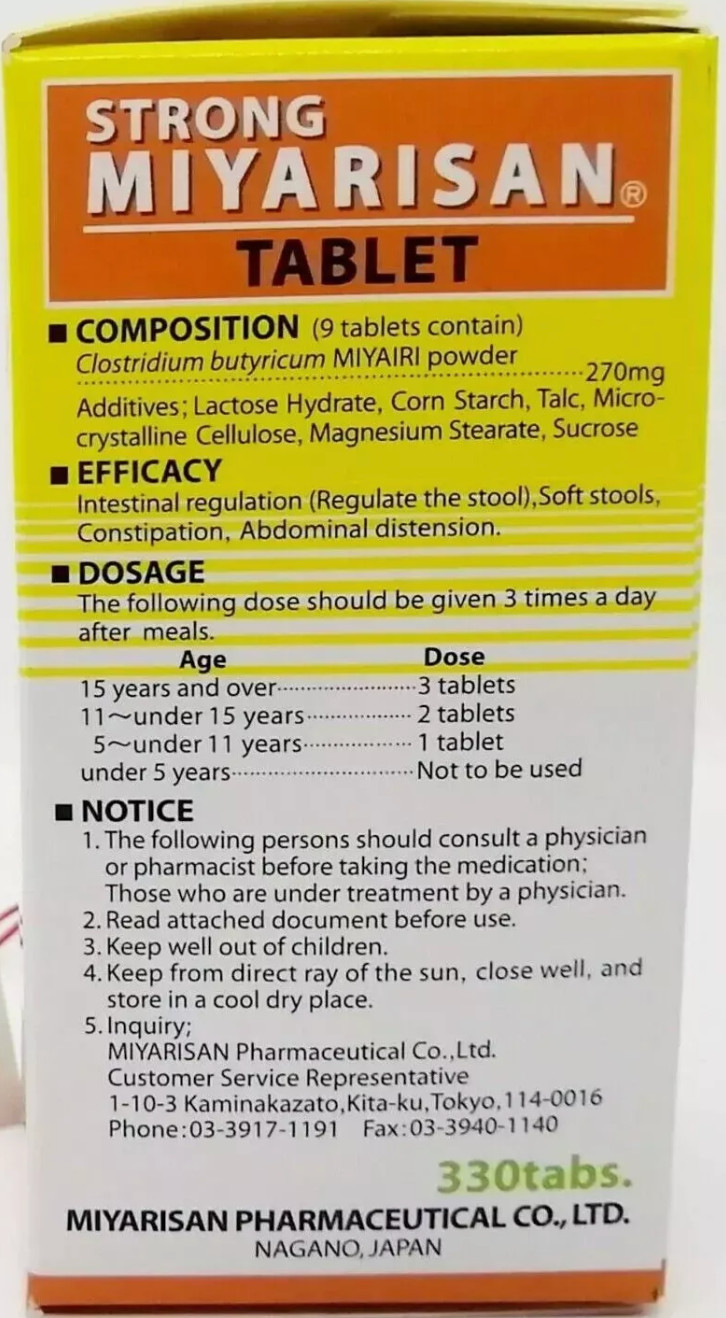 STRONG MIYARISAN 330-Tablet clostridium butyricum
