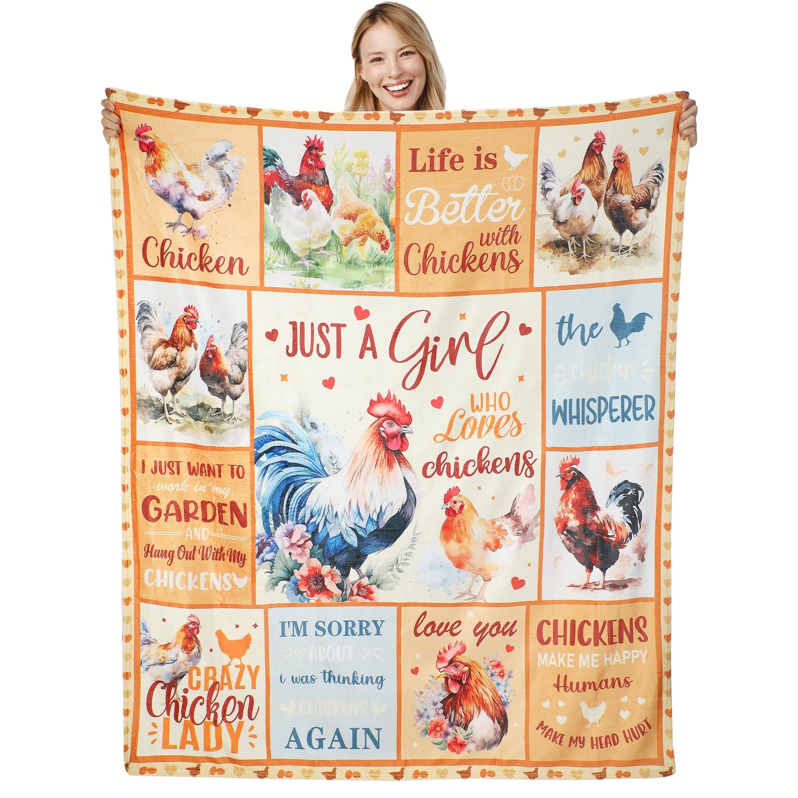 Chicken Blanket Chicken Gifts for Women Chicken Lovers Chicken Themed Gifts C...