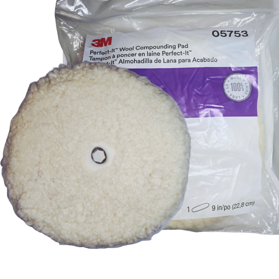 3M 05753 Perfect-It Double-Sided Wool Compounding Pad, 9 Inch