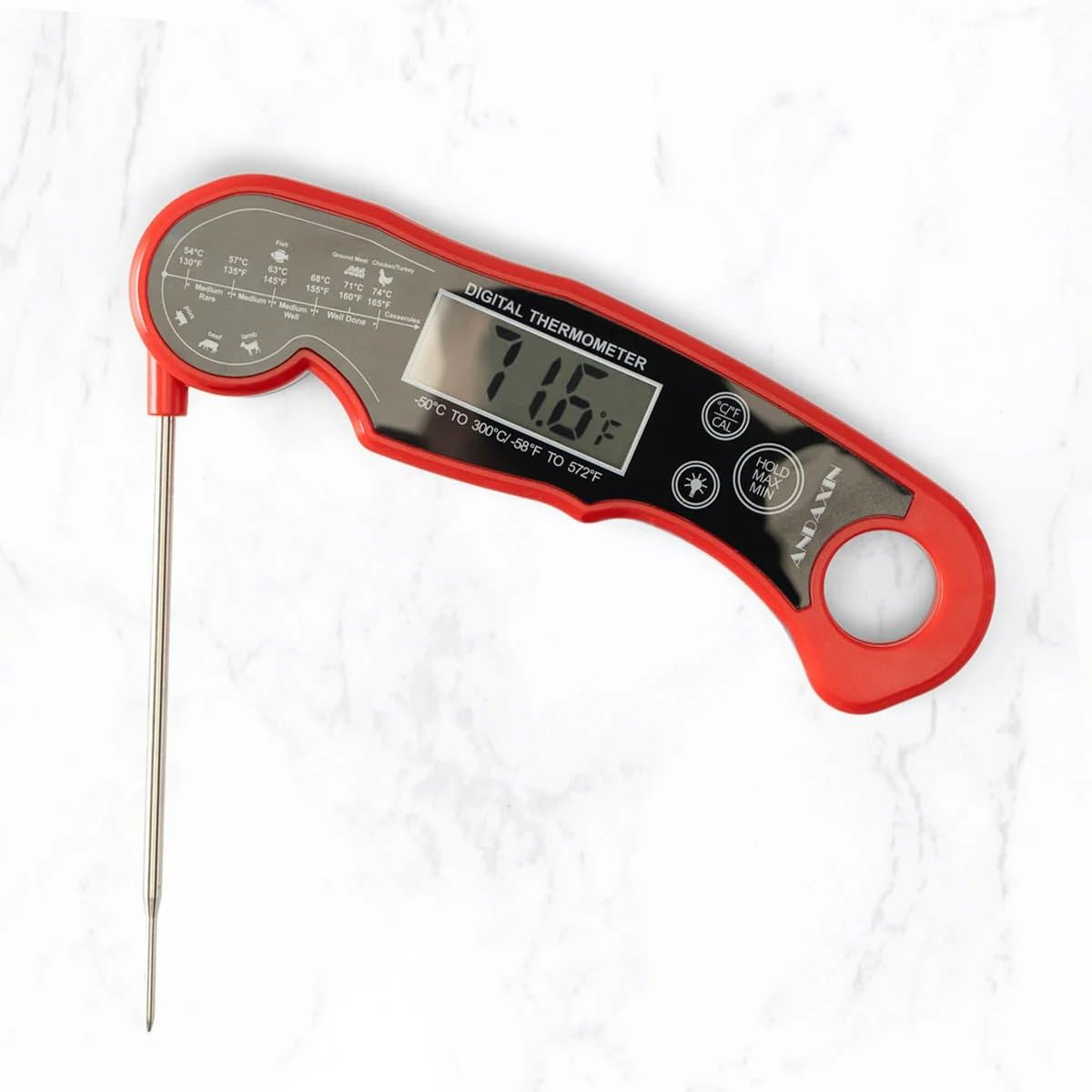 Temptrek Digital Instant Read Meat Thermometer, 2-3 Second Reading, Backlit LCD