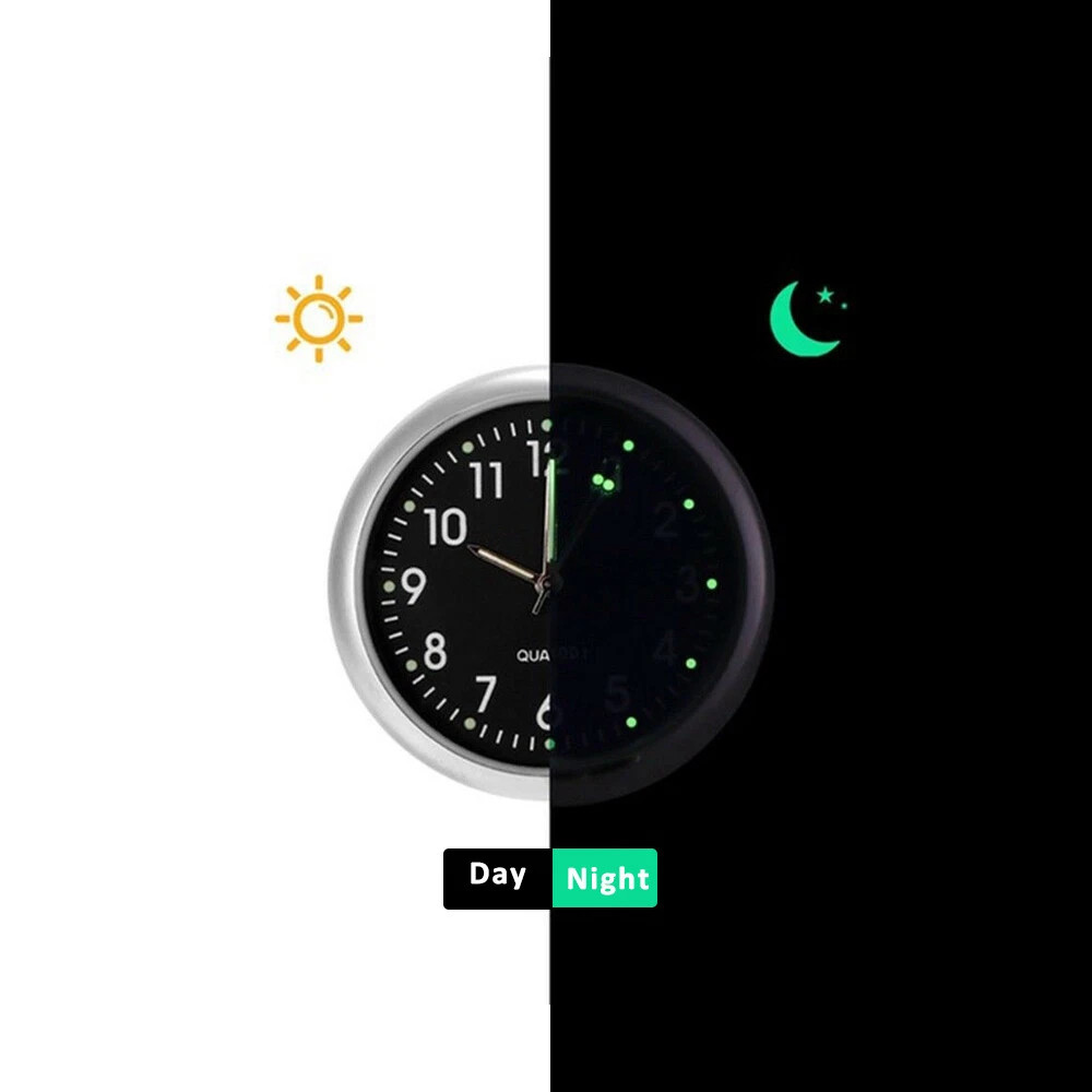 Luminous Stick-On Car Digital Clock Quartz Auto Interior Dashboard Watch