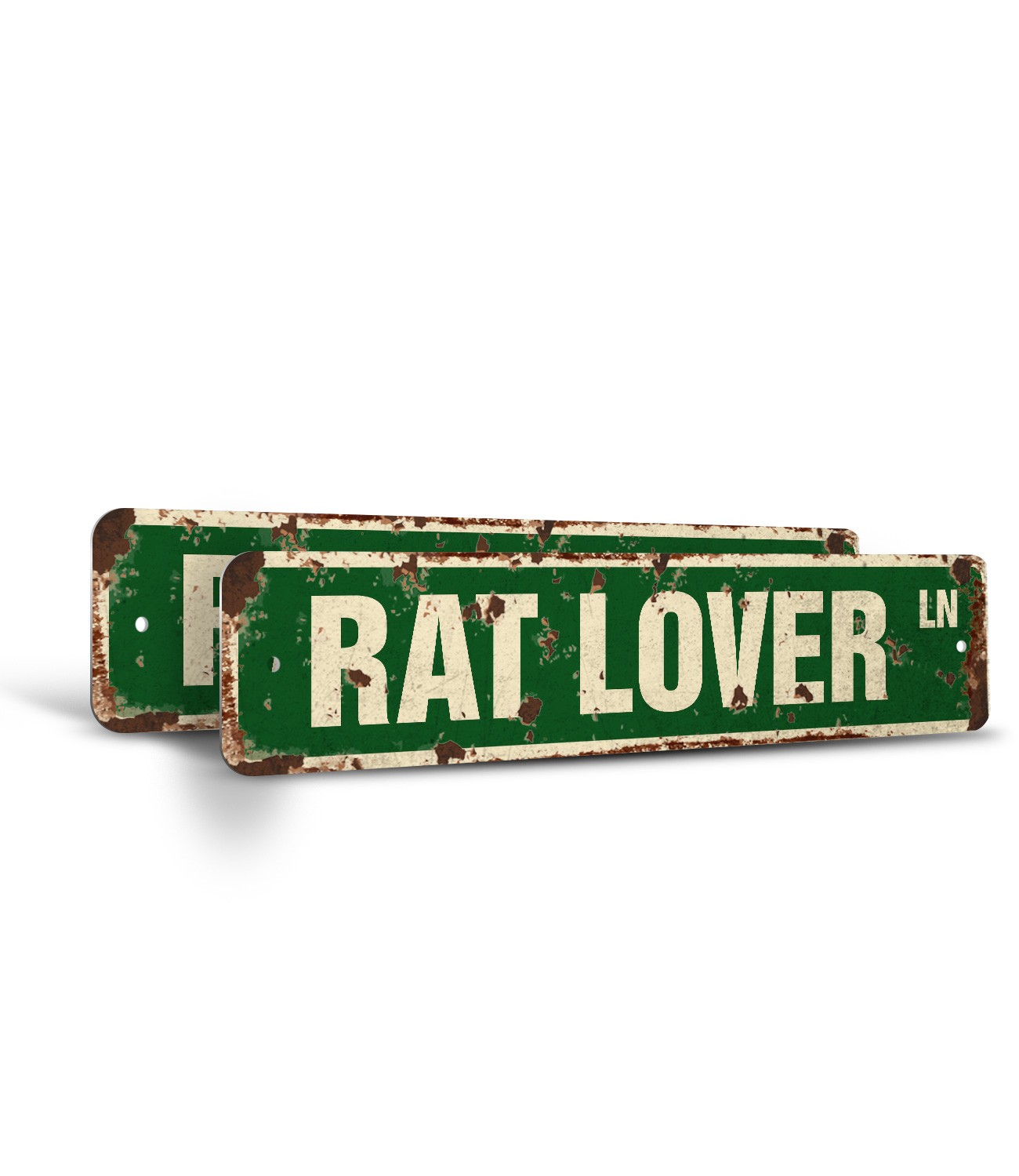 RAT LOVER Vintage Style Street Sign Plastic Metal rats mouse trap cage joke