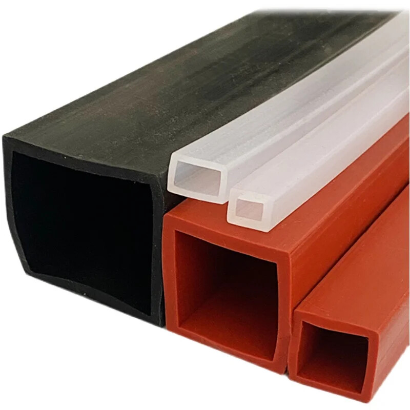 1 Meter rubber tube hollow square hose silicone rubber pipe sealing strip