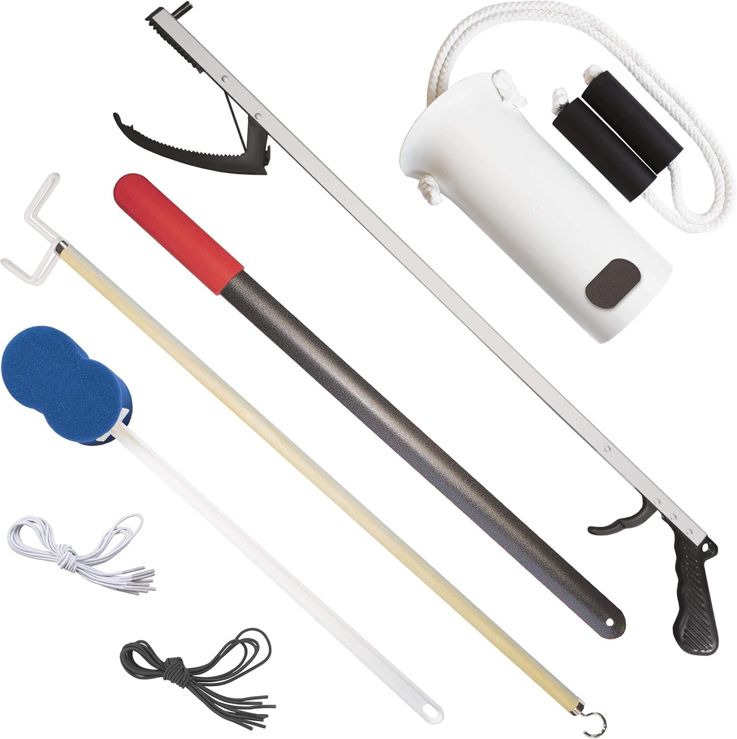 7 Piece Premium Hip or Knee Replacement Recovery Kit. 26-Inch Reacher Grabber, S