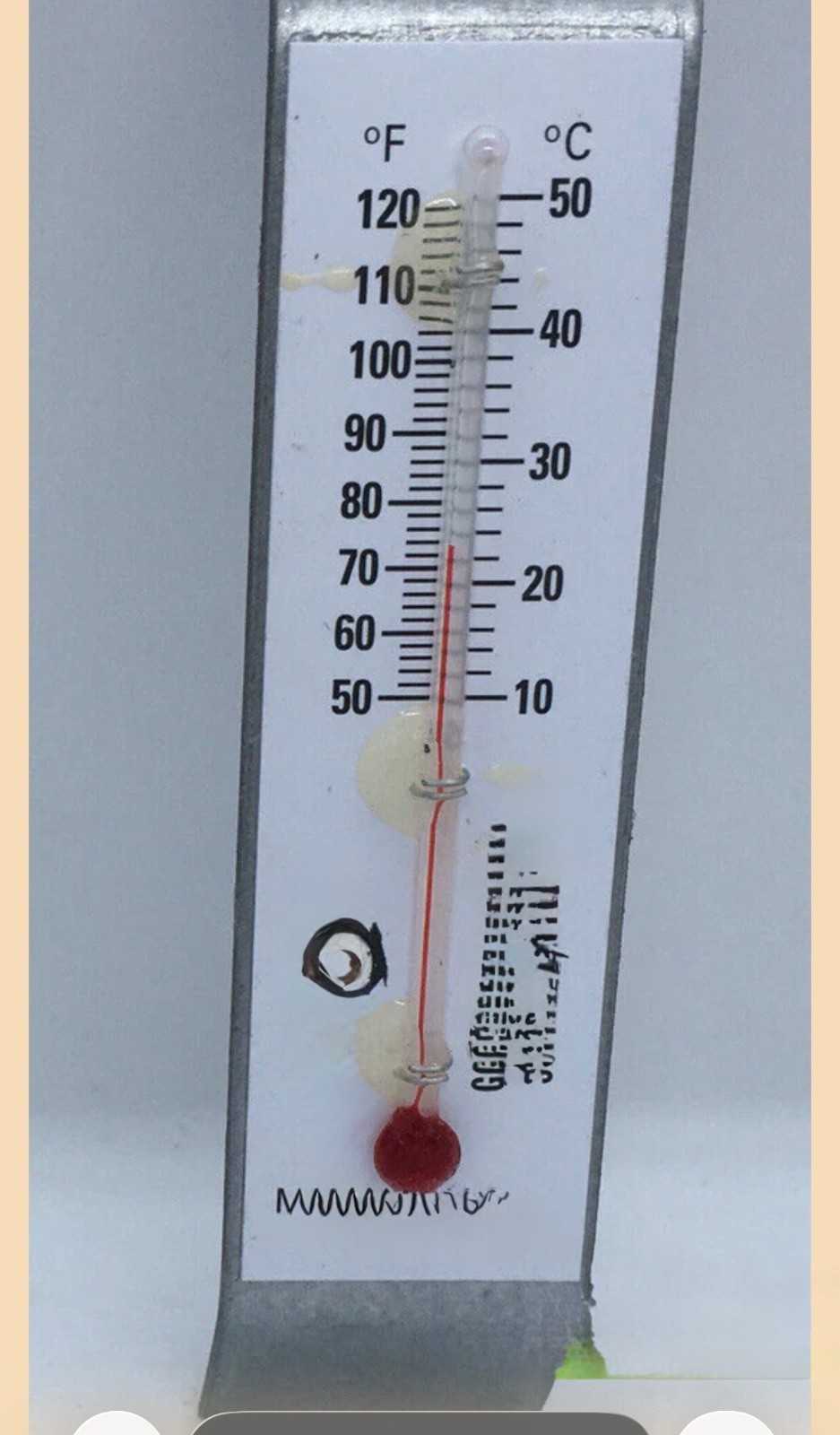 Box Brooder Thermometer No 0490 Chick Poultry Incubator Temperature Gauge