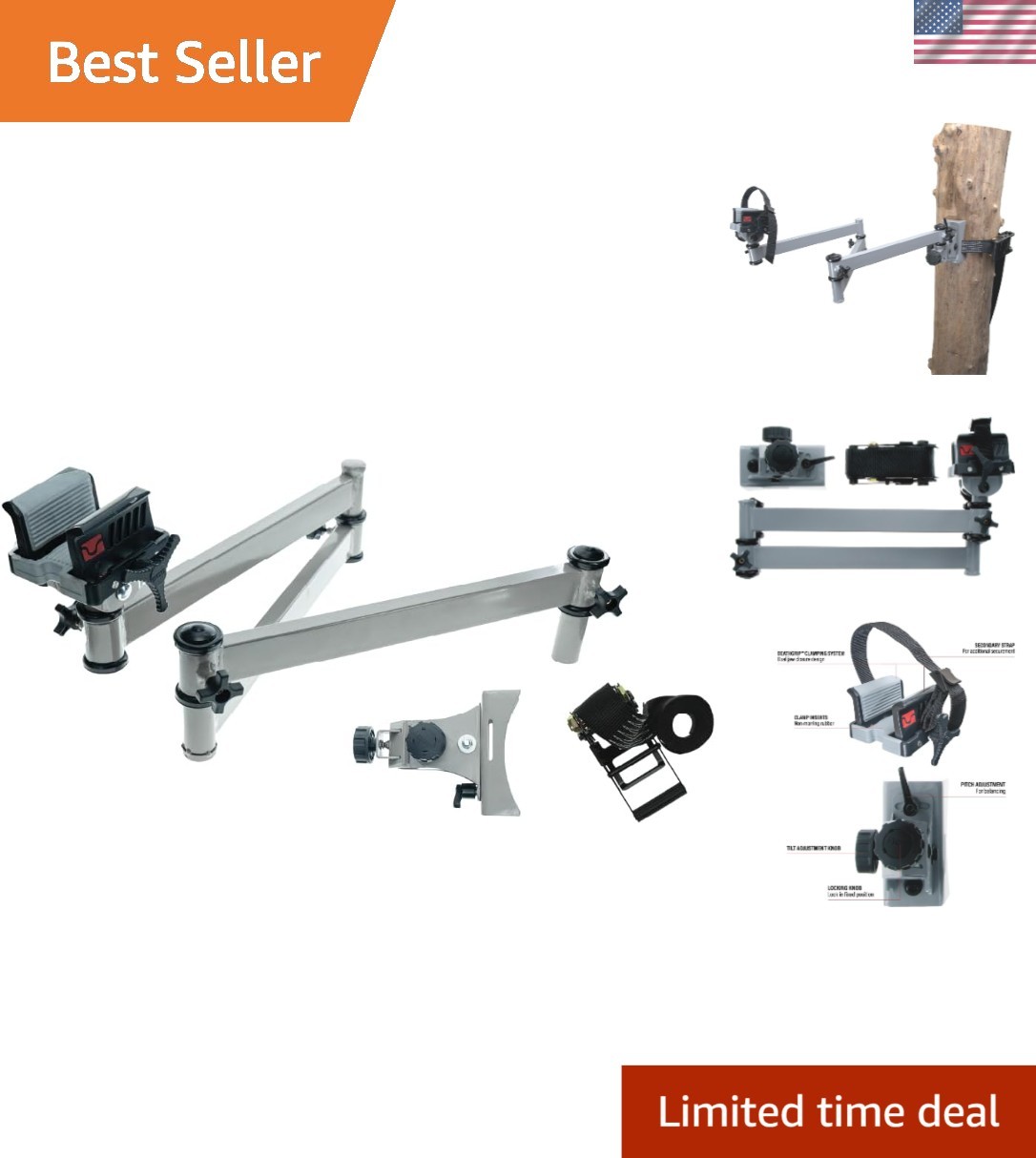 Aluminum Tripod with Durable Frame, Lightweight, Stable Design, Bubble Level,...