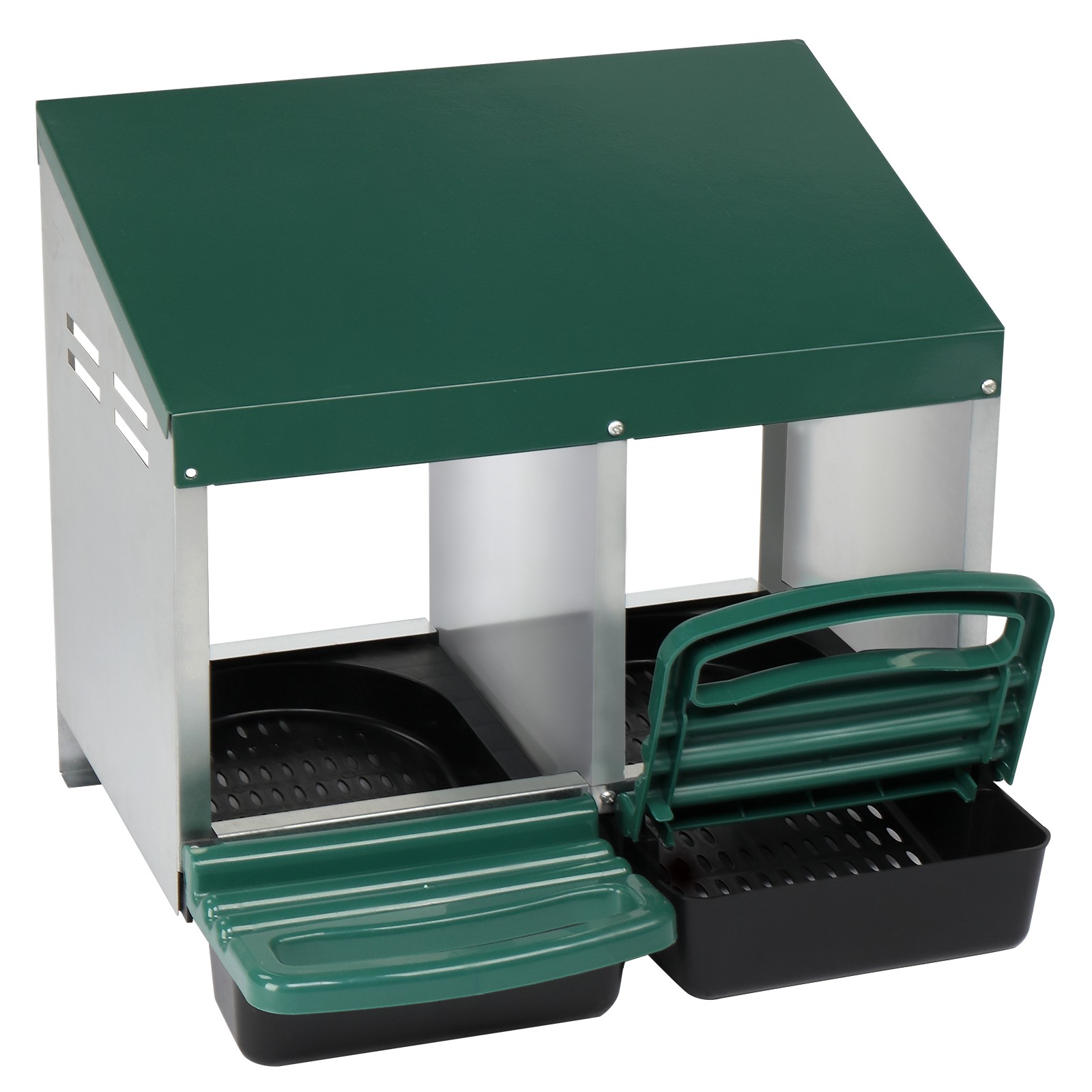 2 Compartment Roll Out Chicken Nesting Box with Plastic Basket, Egg Nest Box
