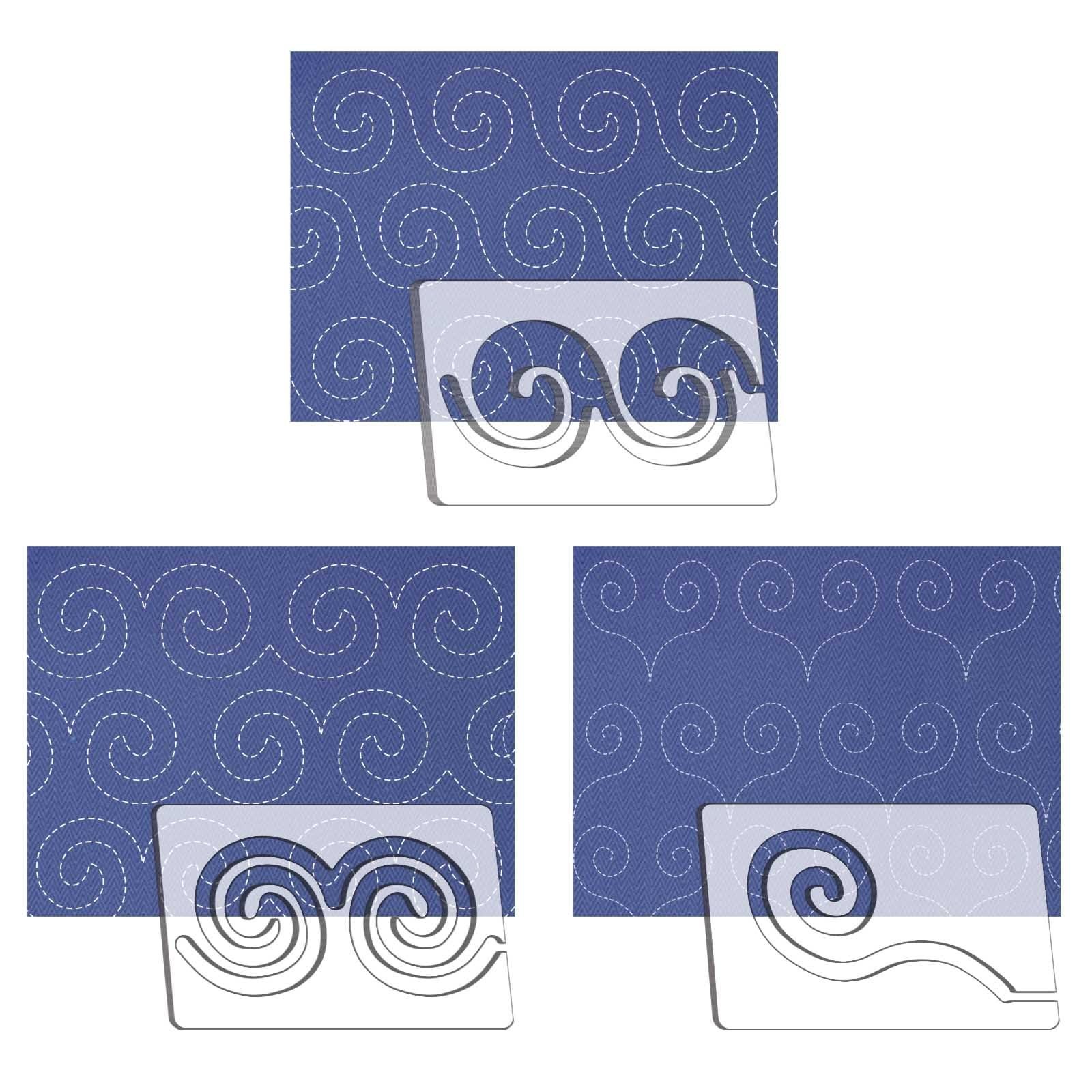 Kapyoo 3Pcs Free Motion Quilting Rulers and Templates - Quilting Stencil with...