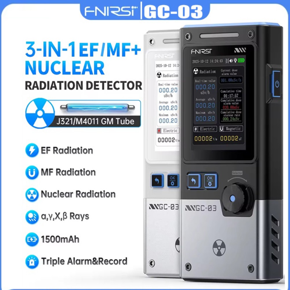 FNIRSI GC-03 3-IN 1 Electromagnetic Radiation Detector NR EF MF Meter GC-02
