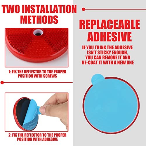 Red Front Round Reflector for Fence Posts & Trailers - Safety Red