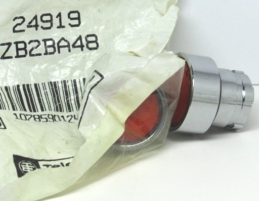 2 Unused # ZB2BA48 Telemecanique, Red, Guarded Head, Flush Pushbutton