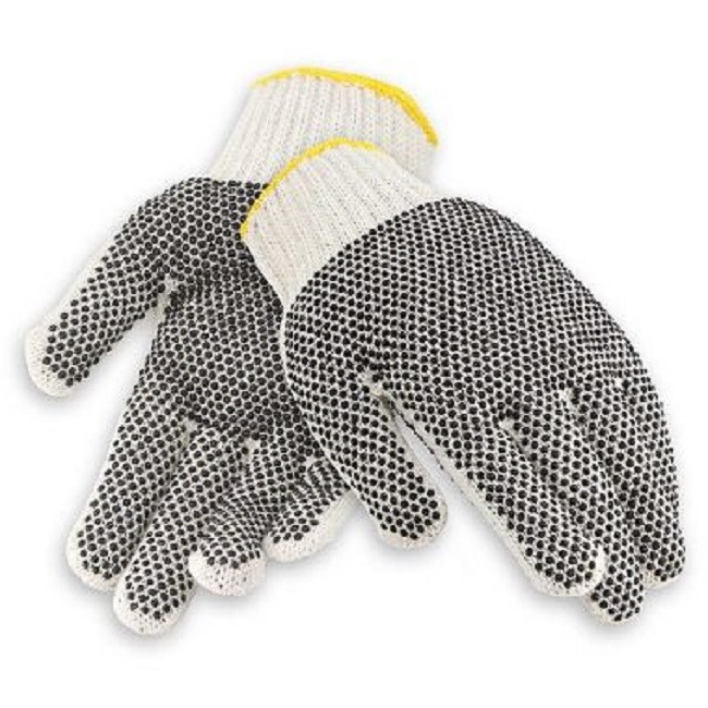 New Lot of 12 Pairs String Knit Gloves with Plastic Dots, Ladies' Cotton Blend