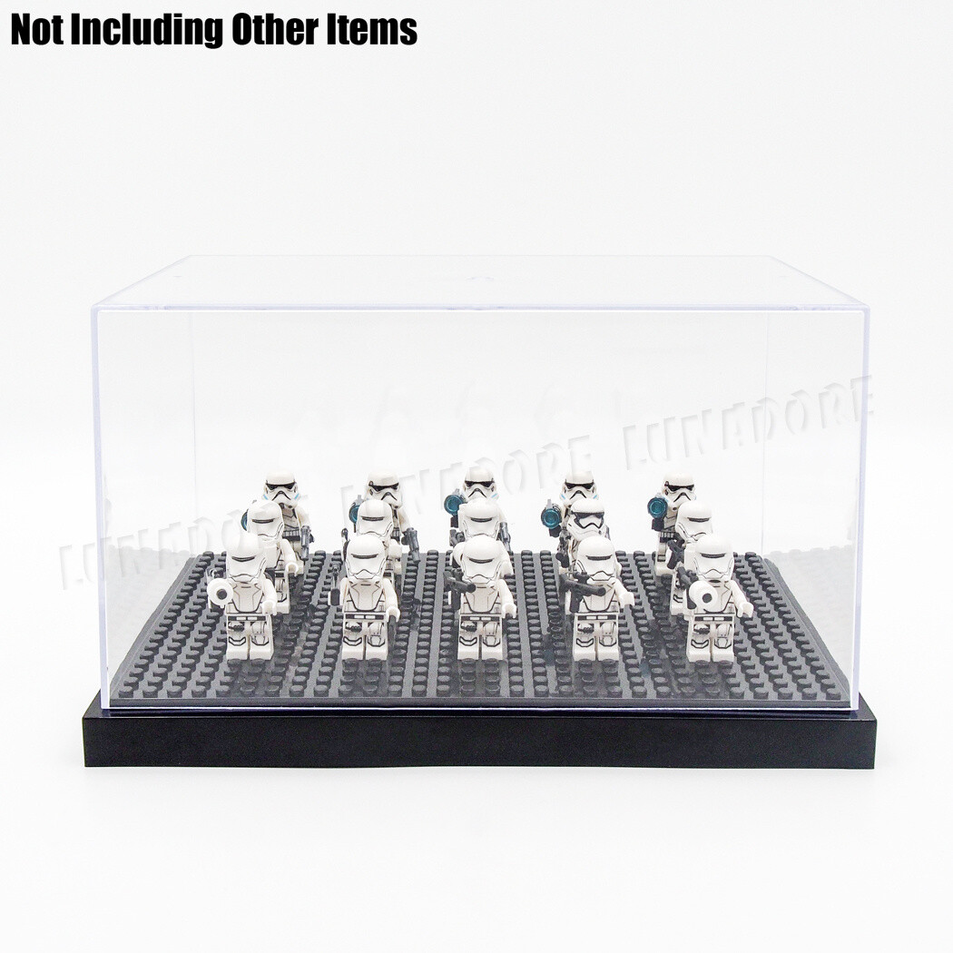 4-Steps Acrylic for Minifigure Display Case Stackable Box Clear Dustproof Clear