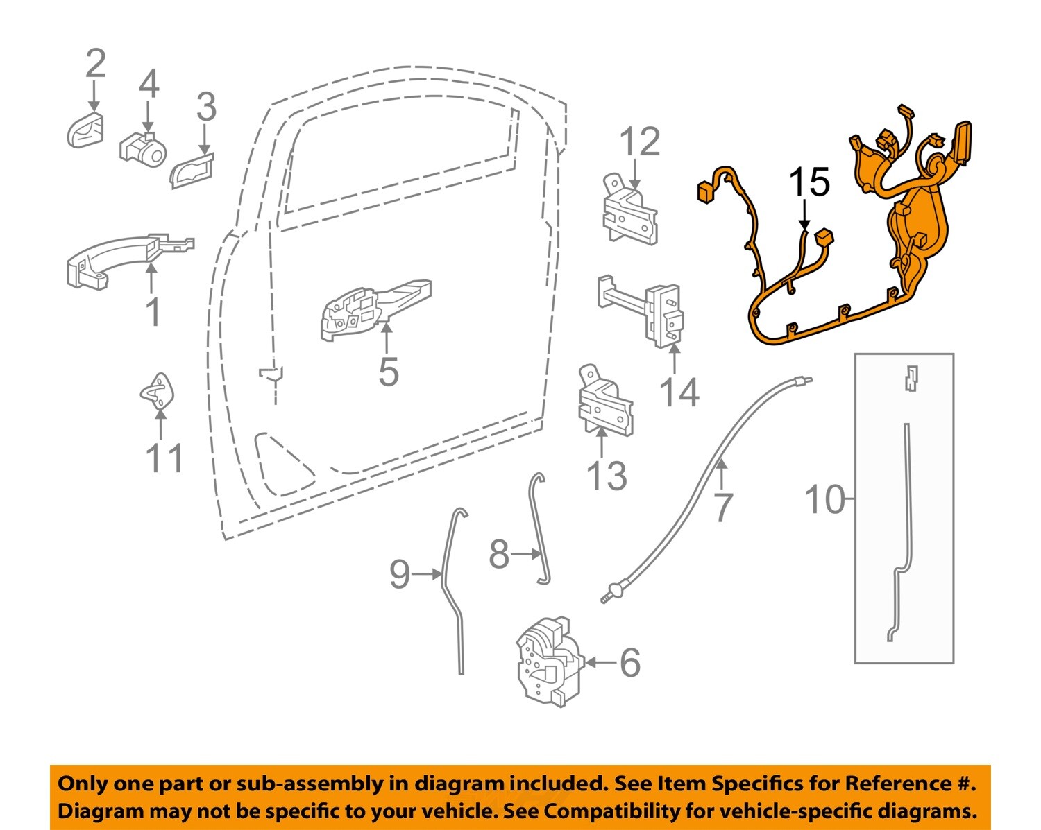 GM OEM 2014 Encore Front Door Lock Hardware-Harness 95385946