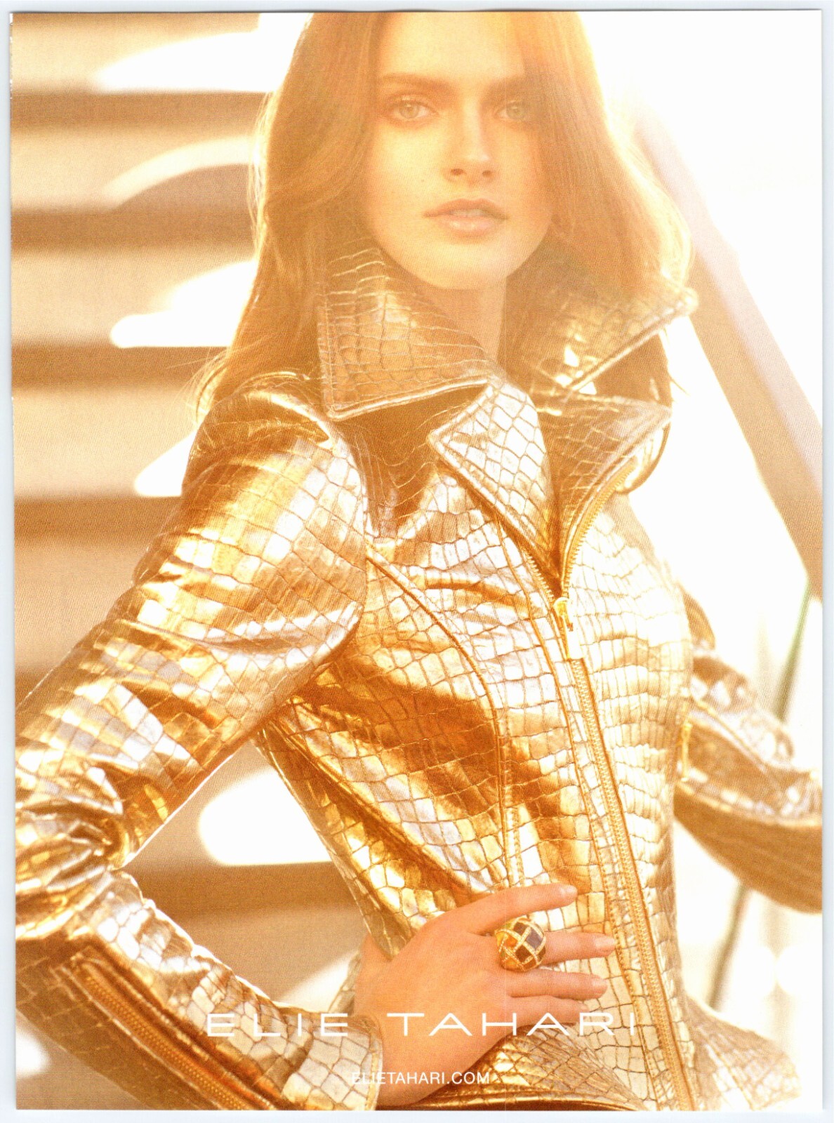 BEAUTIFUL YOUNG WOMAN ELIE TAHARI JACKET 7.75" X 10.5" Magazine Ad M342