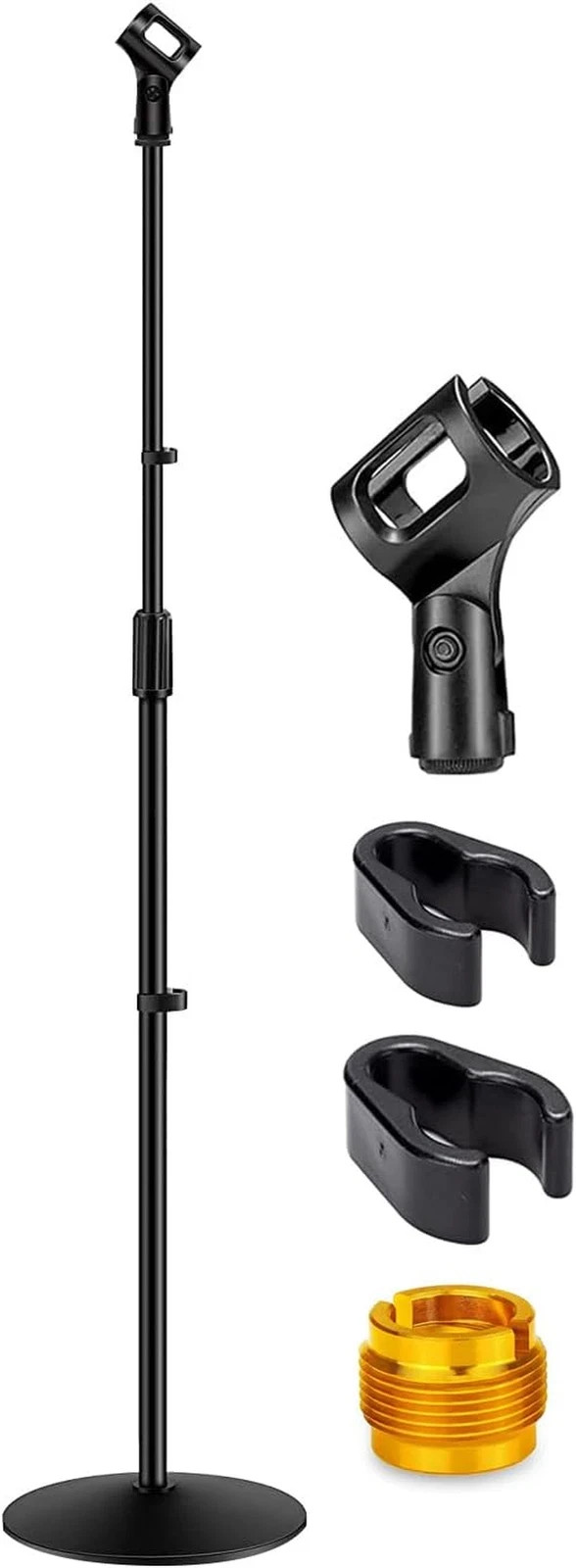 Microphone Stand, Mic Stand Floor Detachable Boom Mic Arm Stands with Weighted R