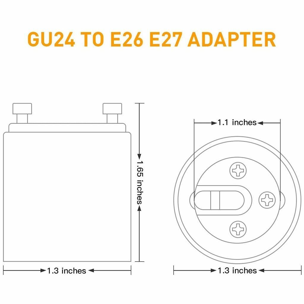 GU24 To E27 /E26 Screw LED Light Lamp Bulb Base Adapter Socket Converter Adaptor