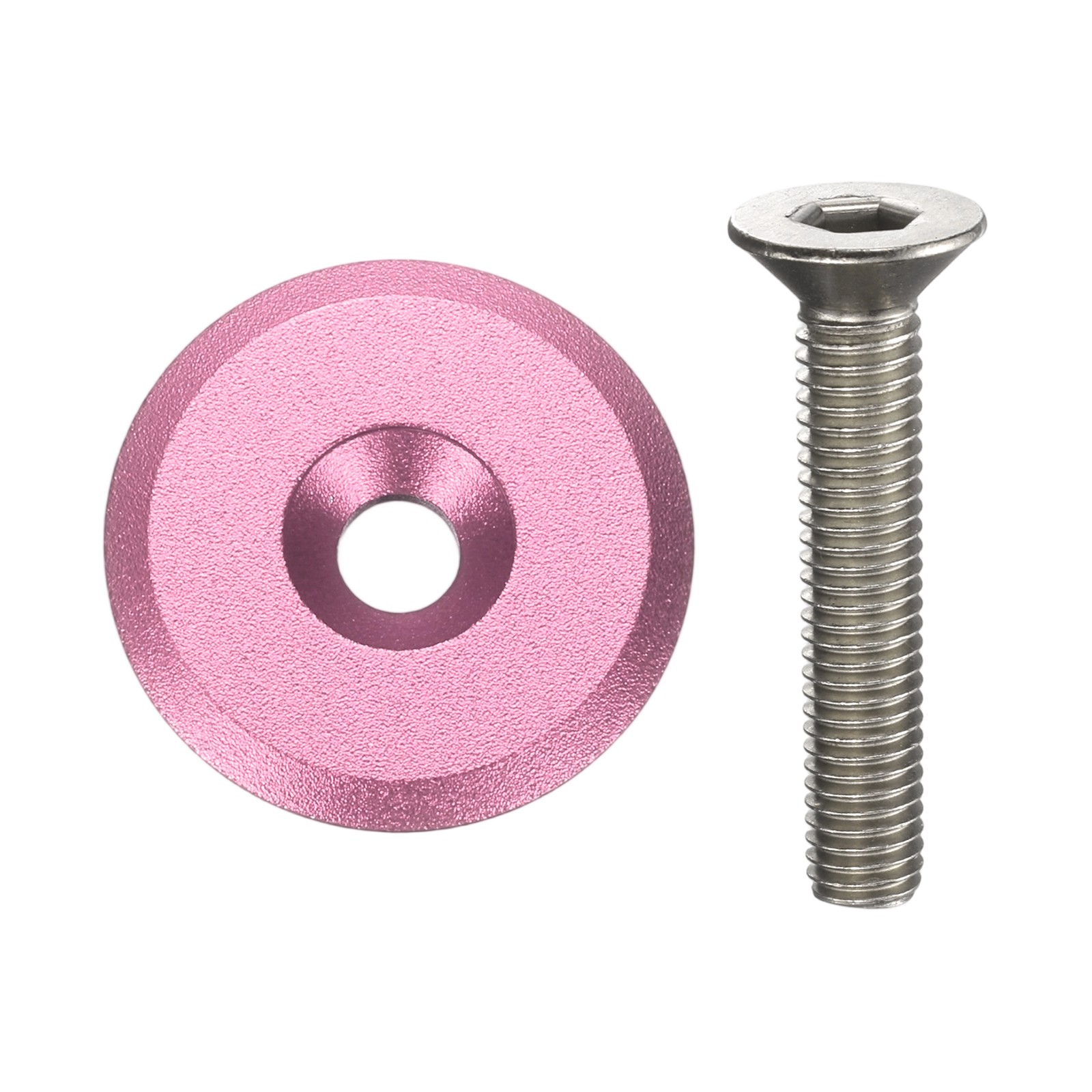 Bicycle Head Set Stem Top Cap 1-1/4" OD Matte Surface Pink